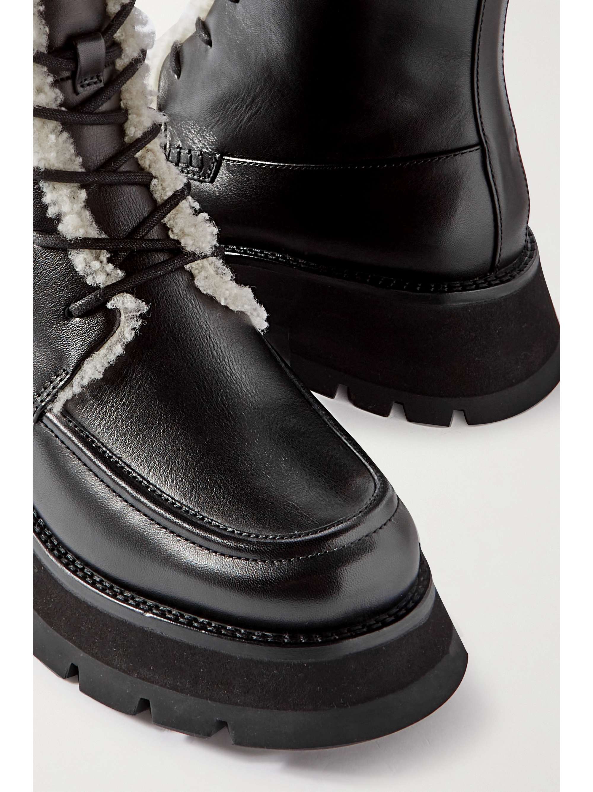 3.1 PHILLIP LIM Kate shearling-lined leather combat boots | NET-A-PORTER