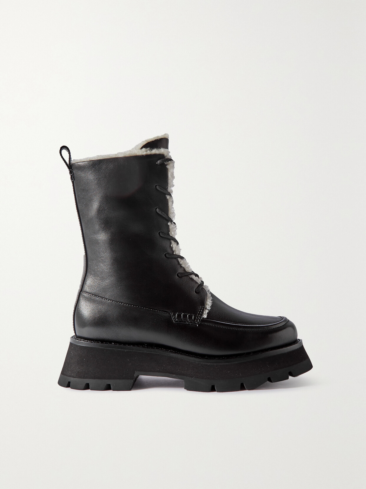 3.1 PHILLIP LIM / フィリップ リム KATE SHEARLING-LINED LEATHER COMBAT BOOTS