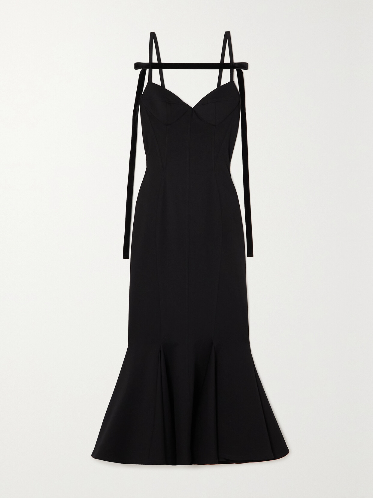 Shop Attico Beath Open-back Embellished Stretch-ponte Midi Dress In Black