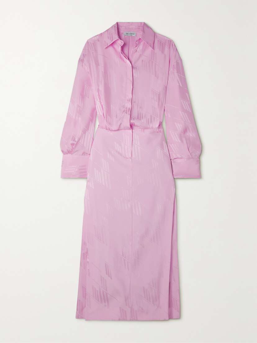 The Attico Charla Satin-jacquard Midi Dress