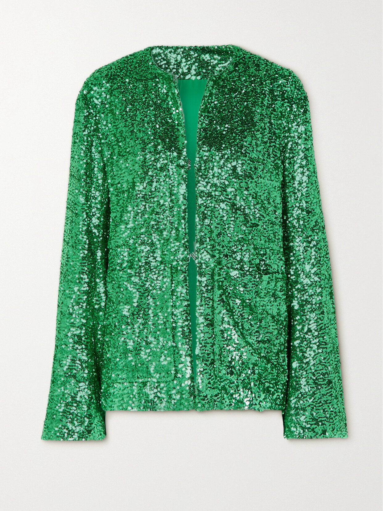 The Attico Manon Sequined Crepe Jacket - Green