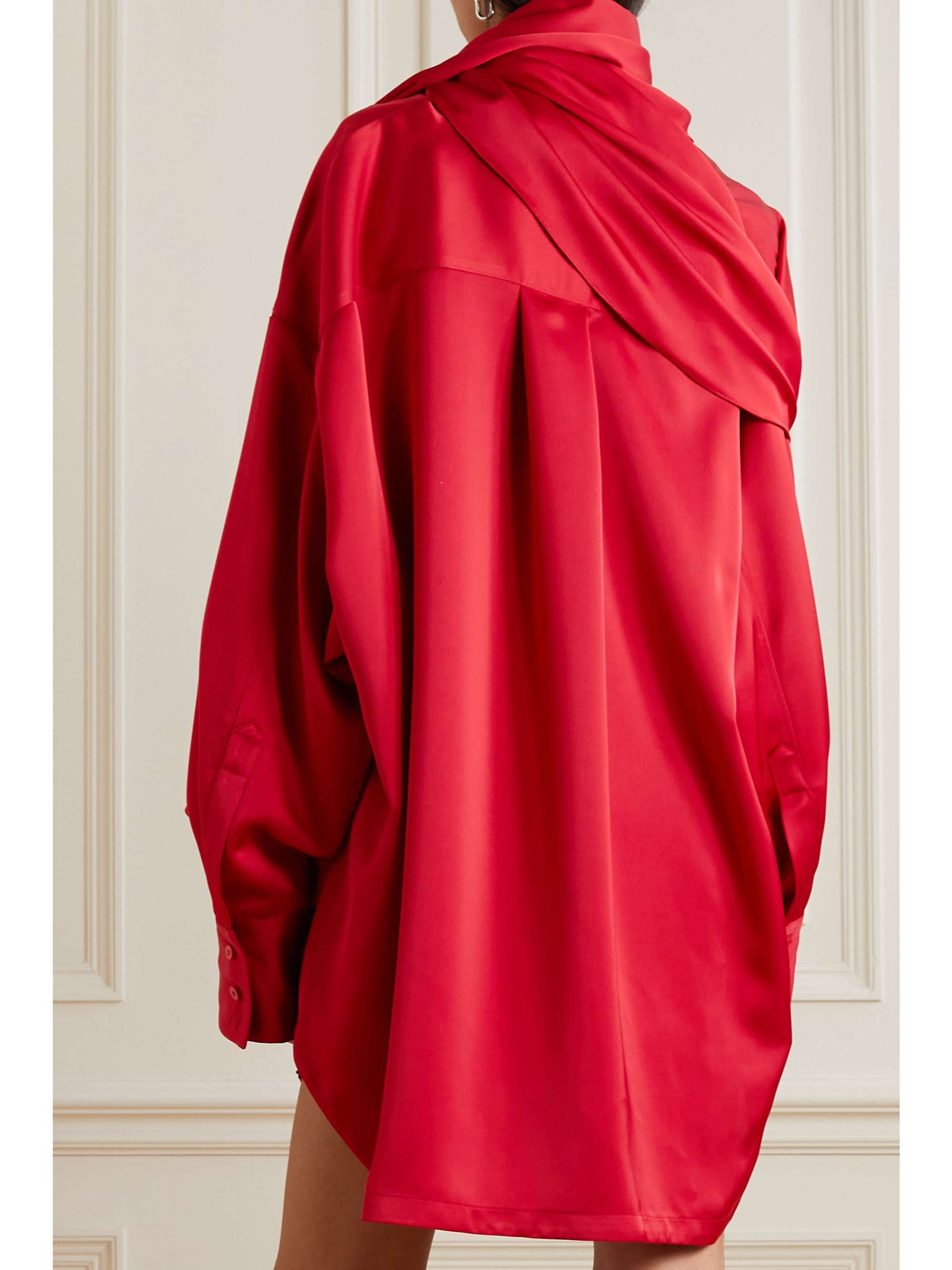 THE ATTICO Bonnie draped satin blouse | NET-A-PORTER