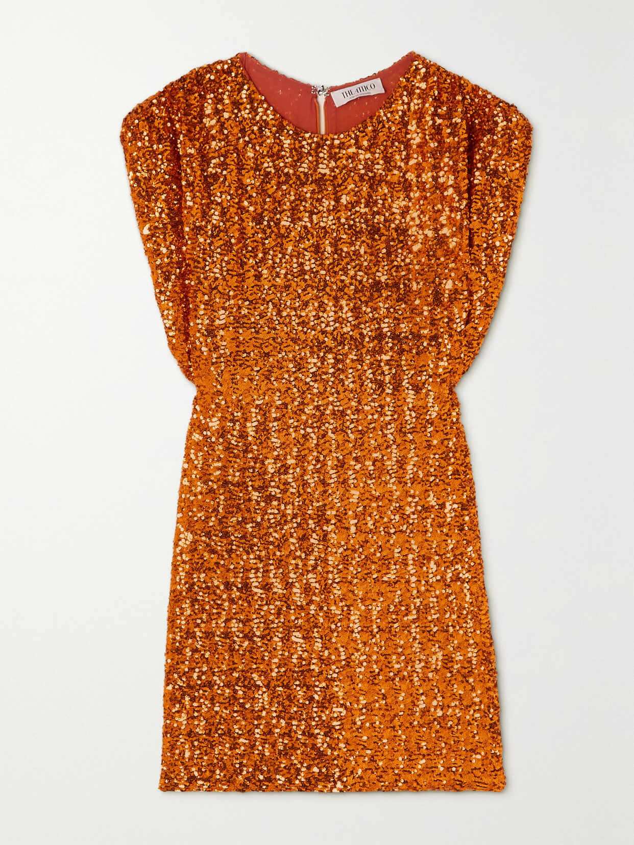 Attico Annie Sequin Mini Dress In Orange