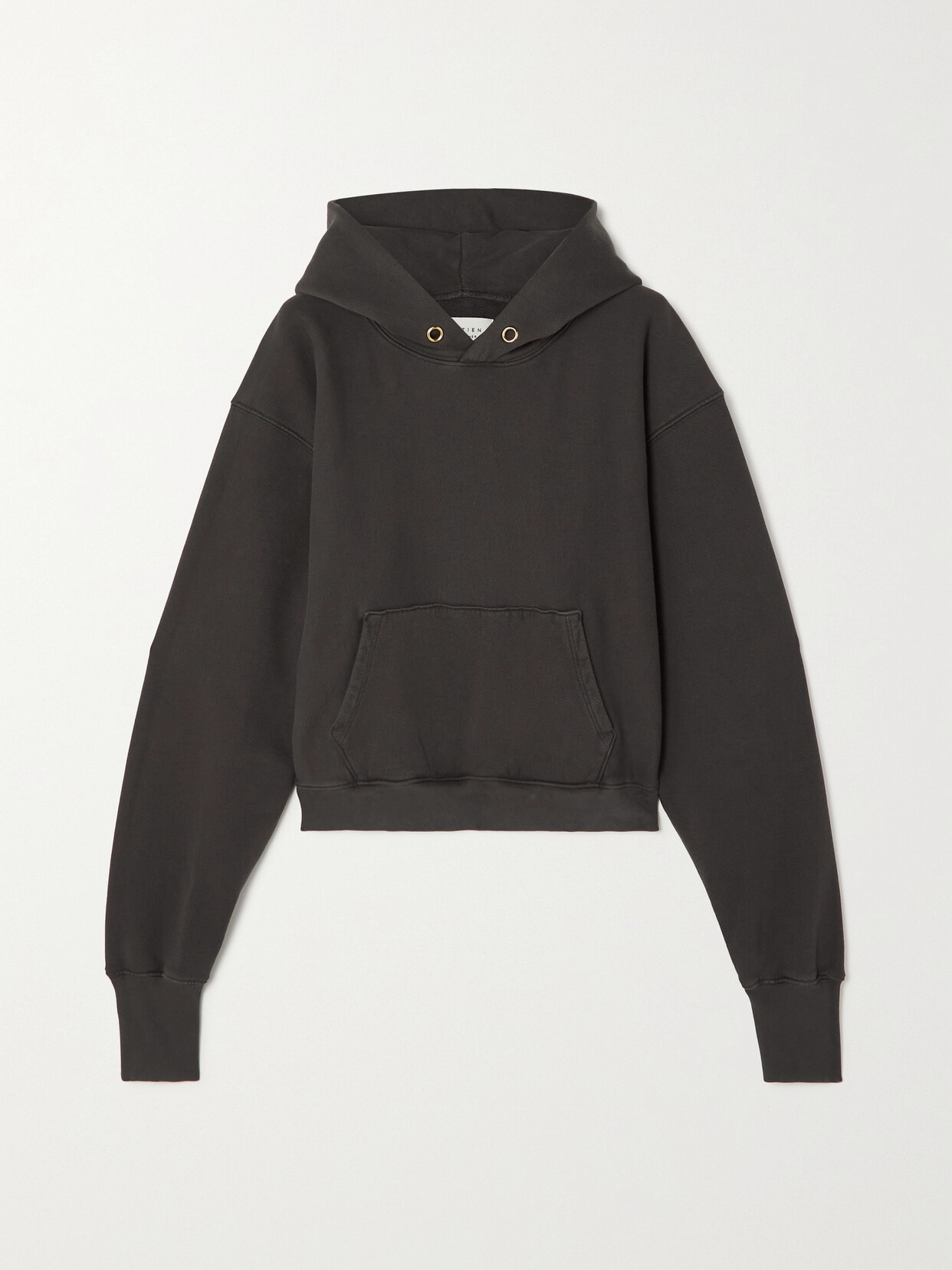 Les Tien - Cropped Cotton-jersey Hoodie - Black