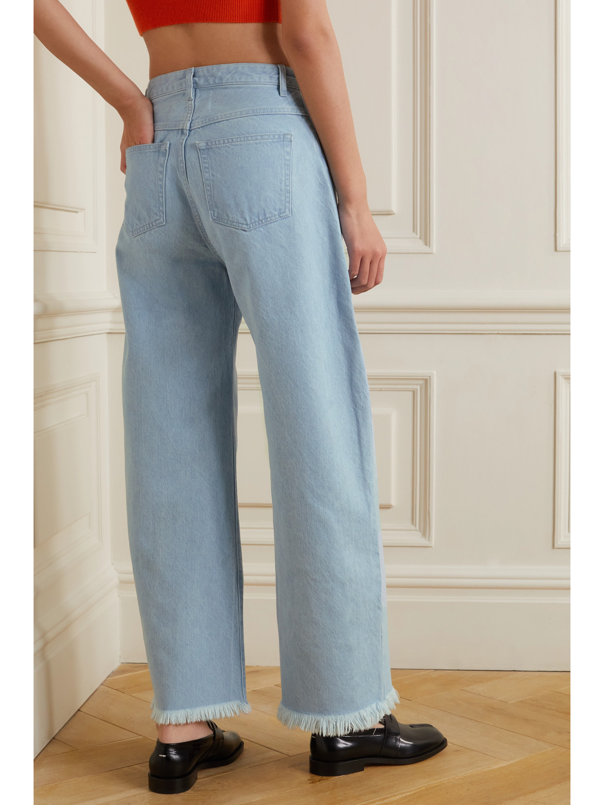 MARQUES' ALMEIDA EYELET-EMBELLISHED WIDE-LEG JEANS