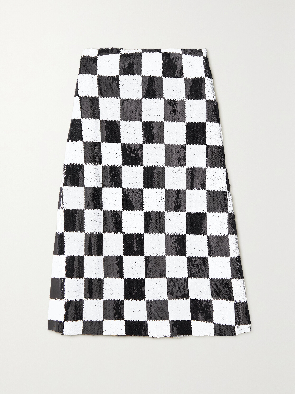 Marques'Almeida Checked Sequined Tulle Midi Skirt - Black