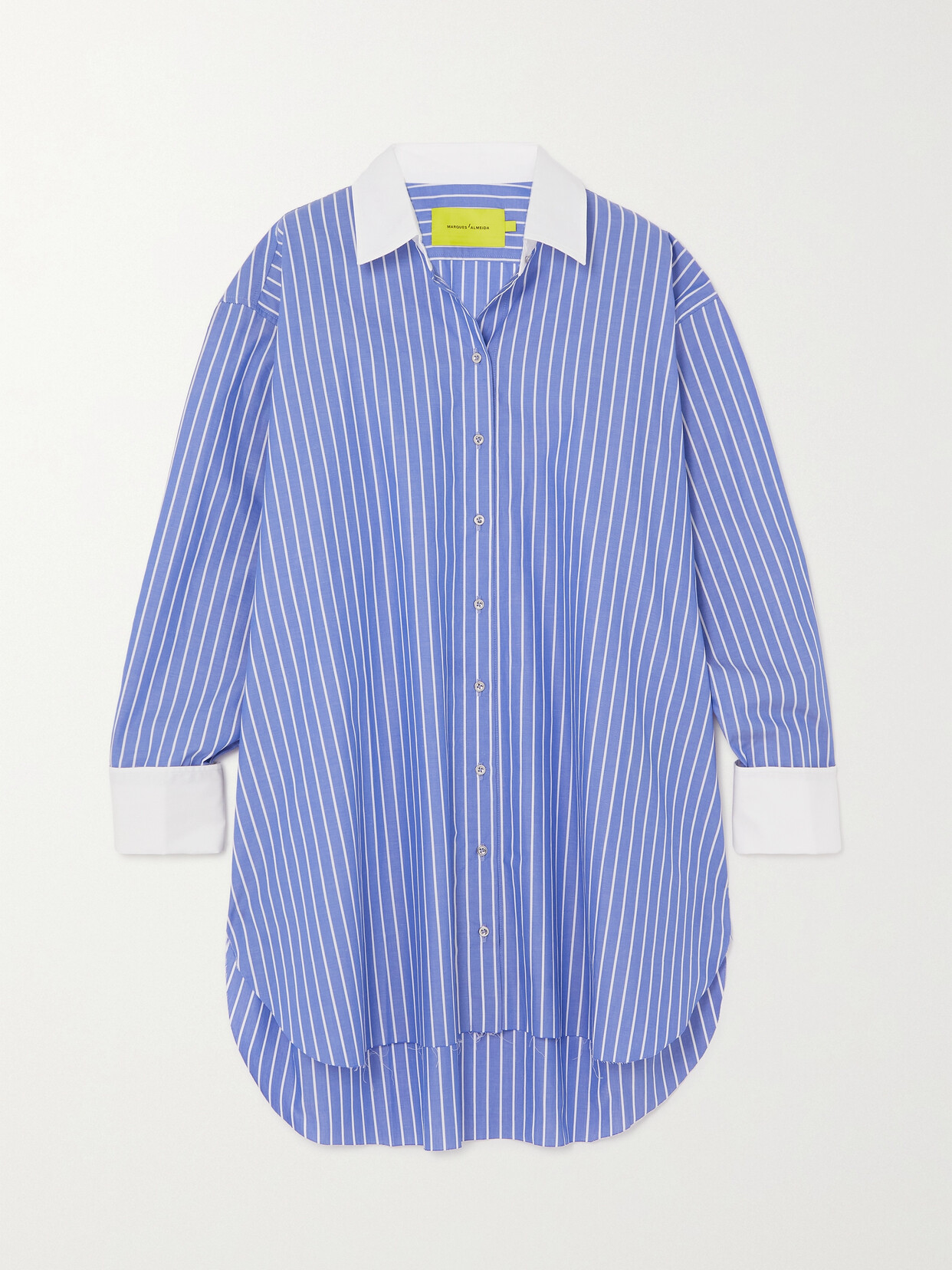 Marques'Almeida Oversized Striped Cotton-poplin Shirt - Blue