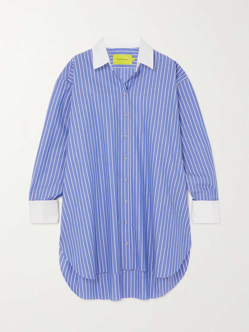 Marques'Almeida Oversized Striped Cotton-poplin Shirt - UK 16