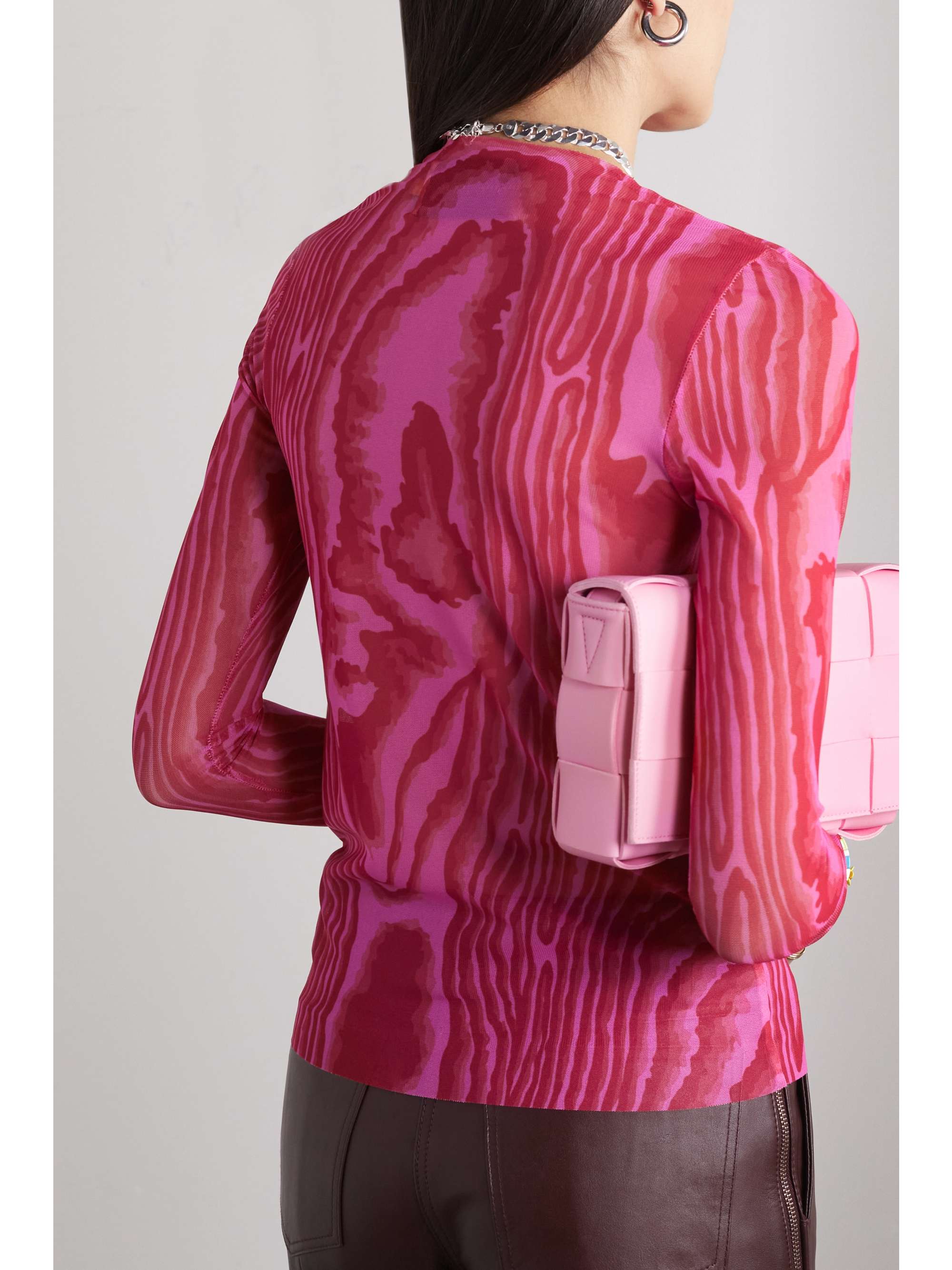 MARQUES' ALMEIDA Printed stretch recycled-mesh top