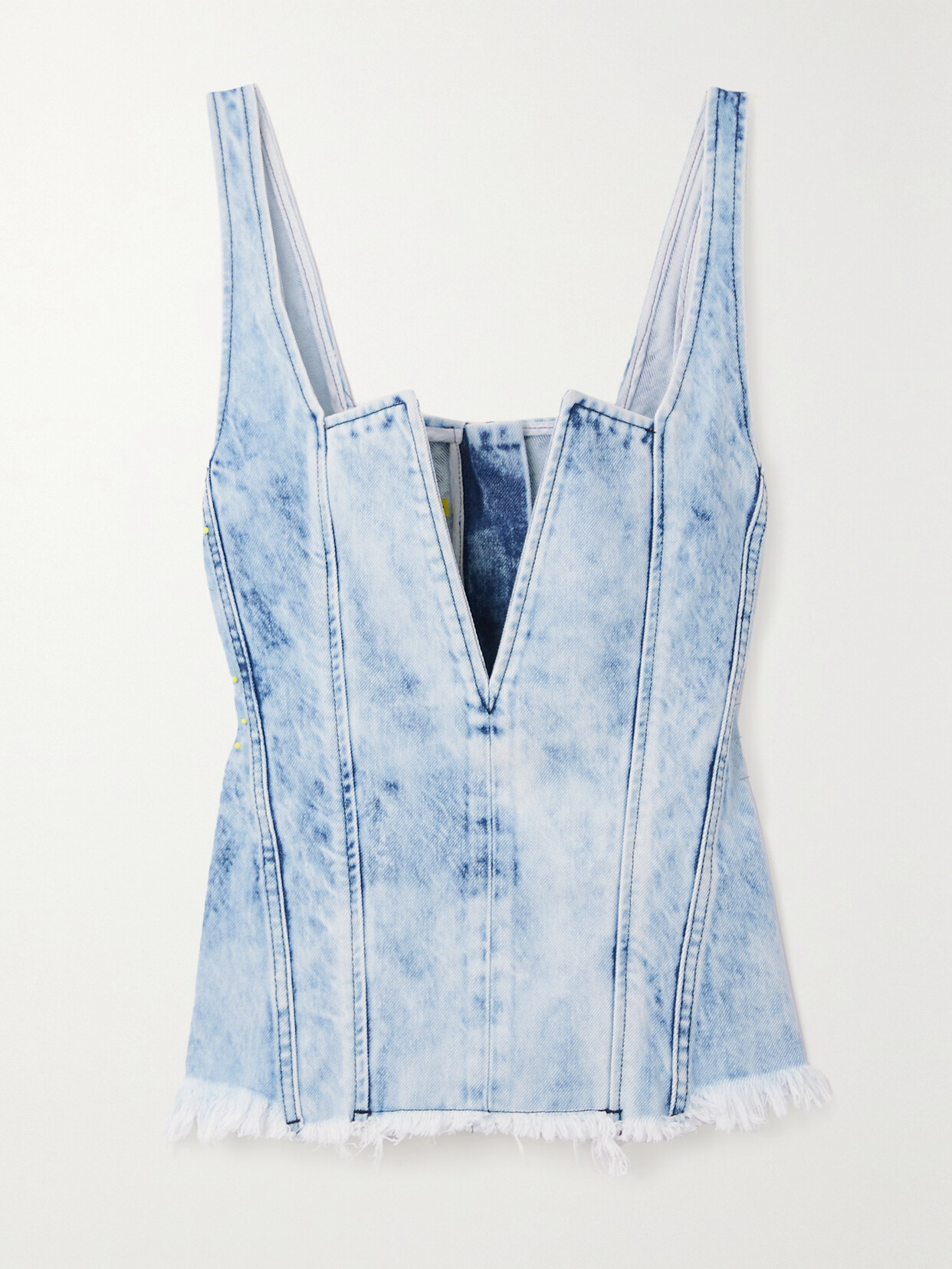 Marques'Almeida Off-the-shoulder Denim Bustier Top - Blue