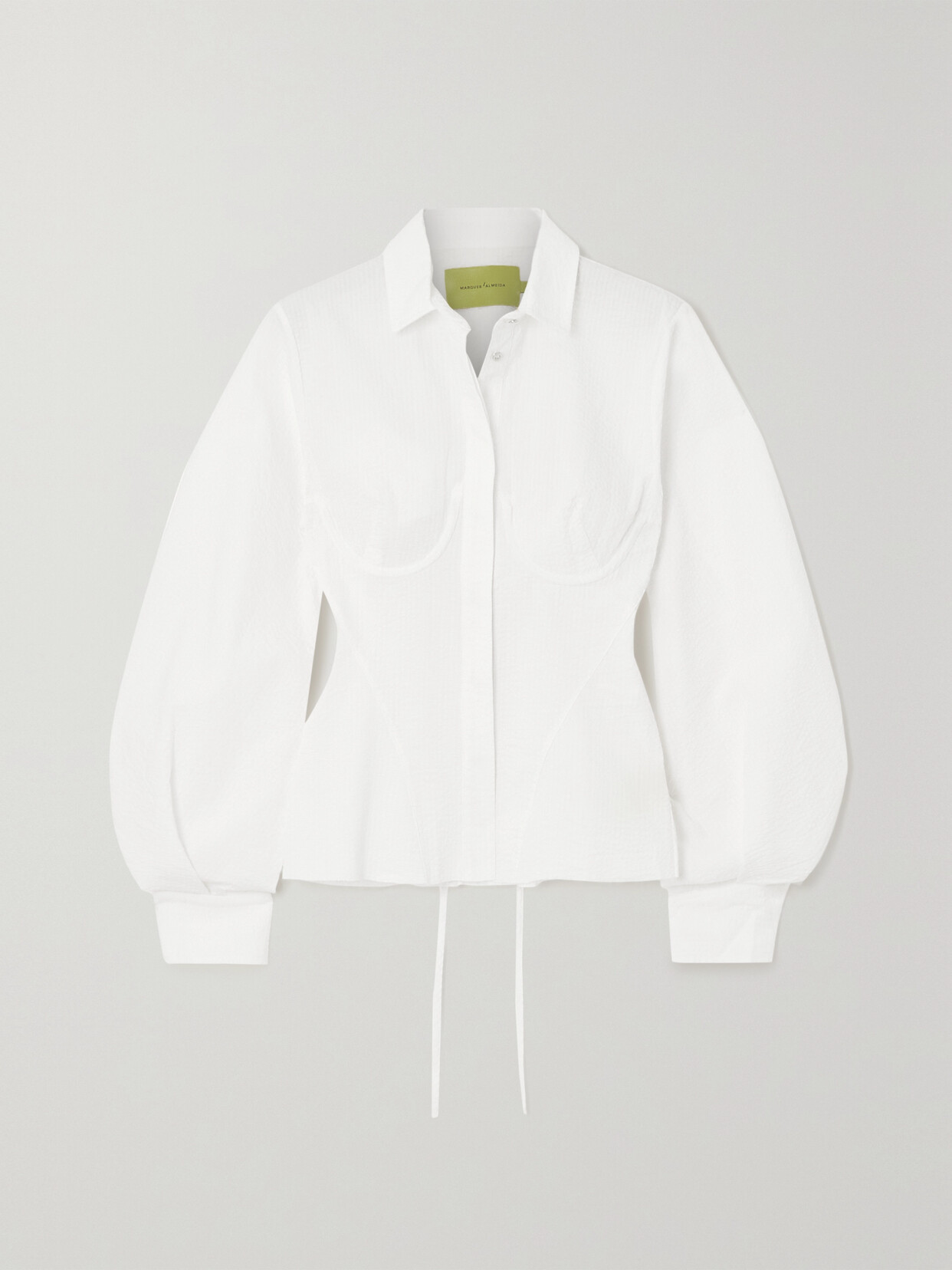 Marques'Almeida Lace-up Textured-cotton Shirt