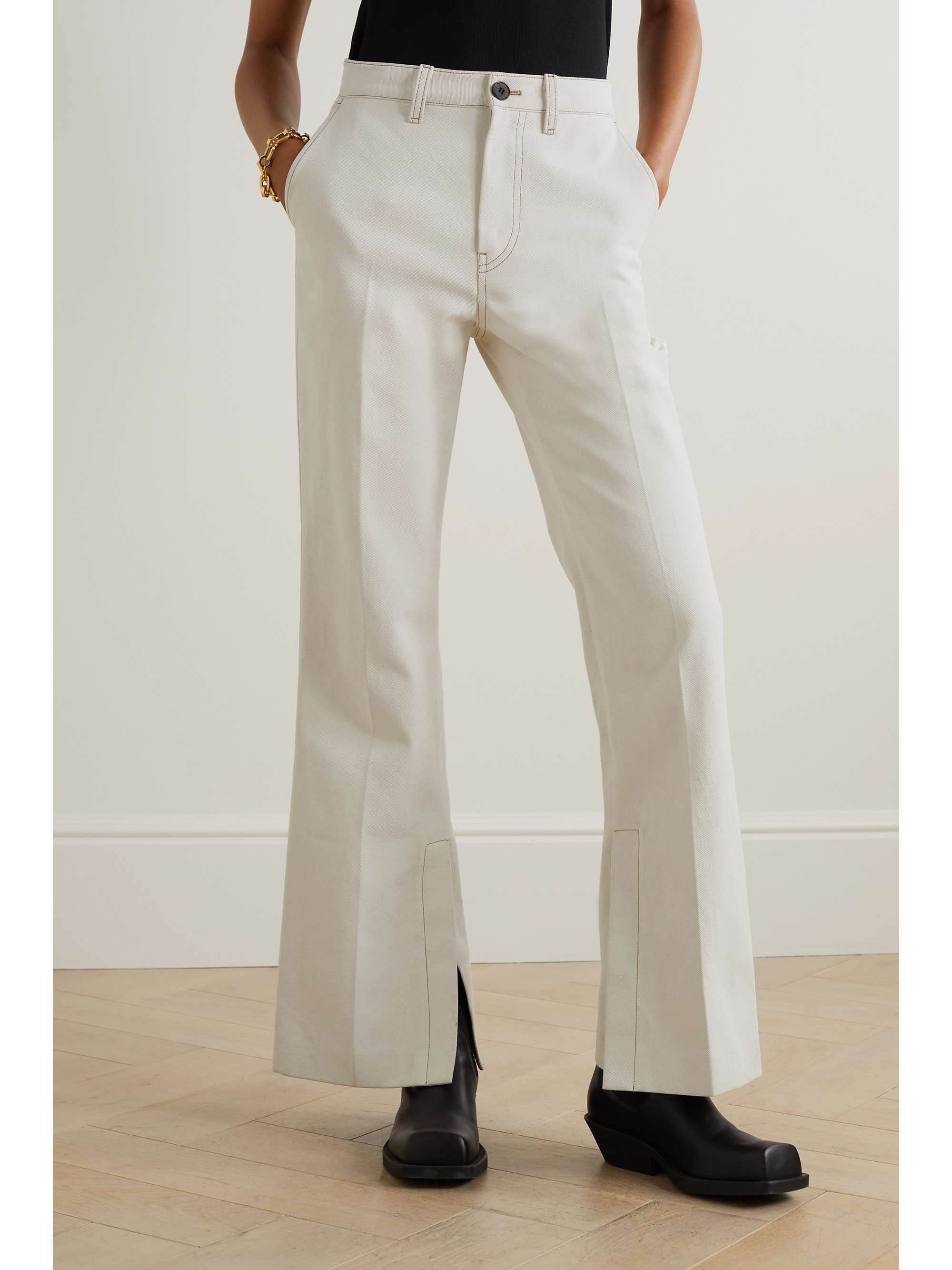 LVIR Topstitched high-rise flared jeans