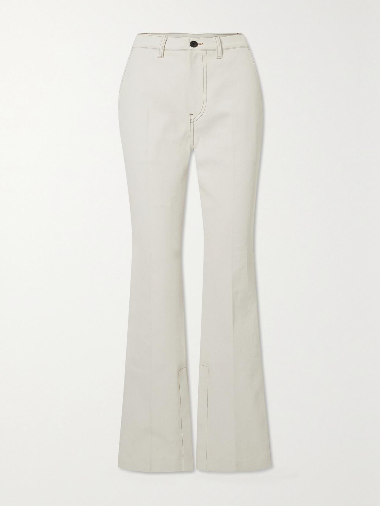 LVIR Topstitched High-rise Flared Jeans - Ivory