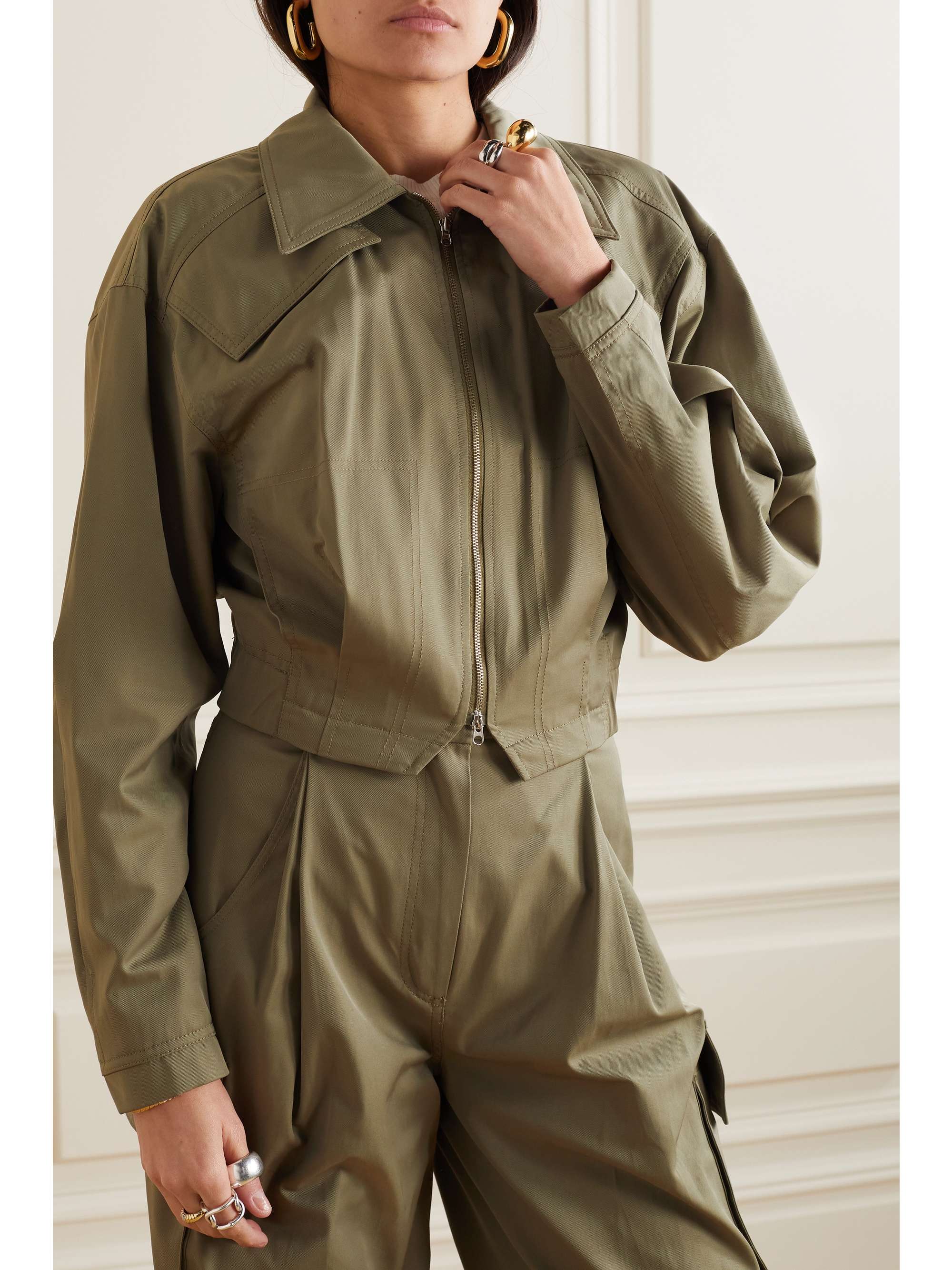LVIR Cropped twill bomber jacket