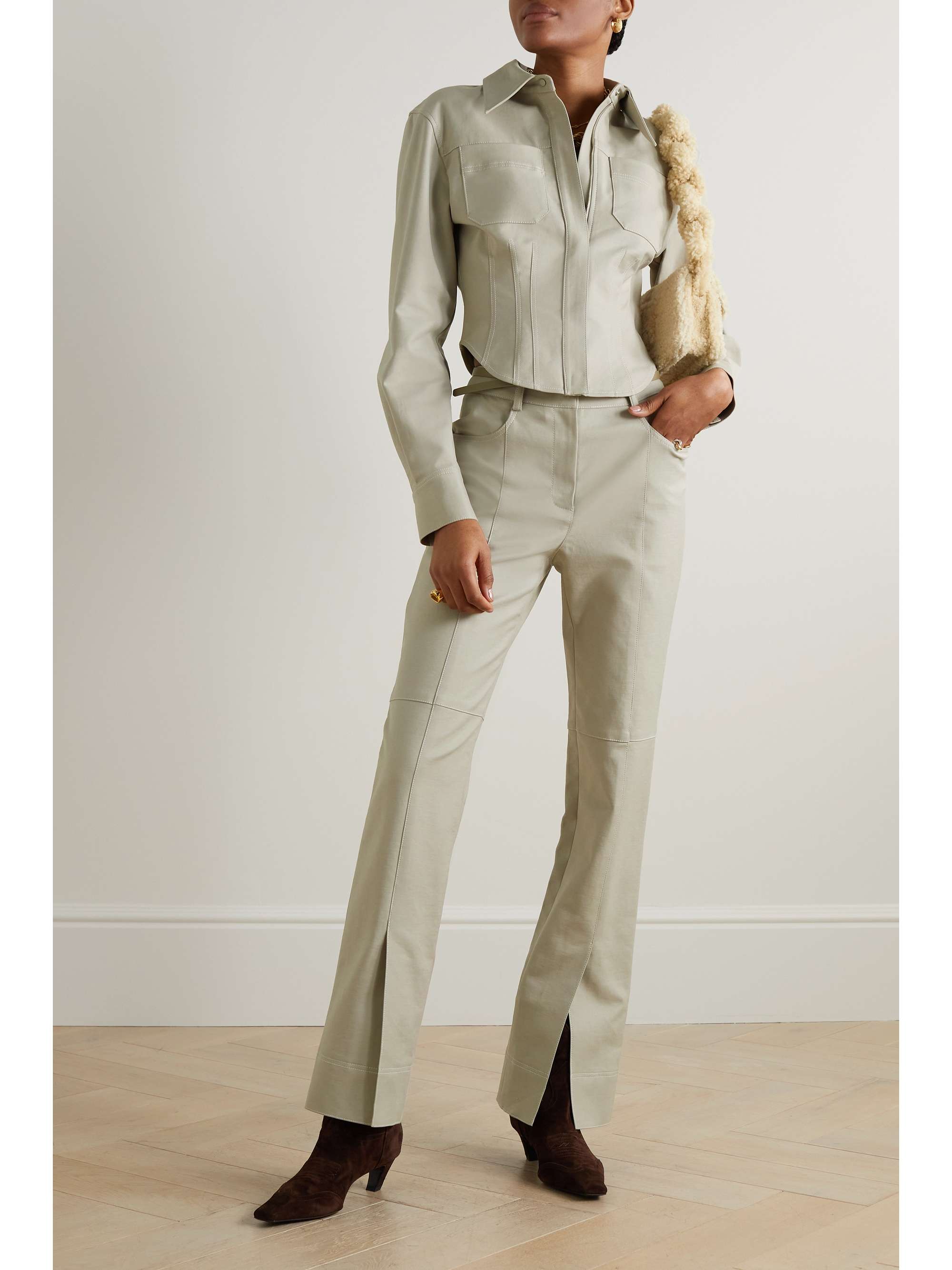 LVIR Topstitched cotton-blend jacket