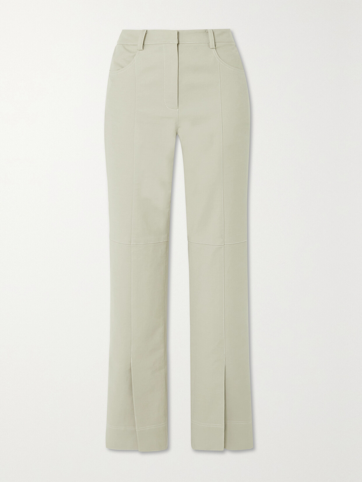 LVIR - Paneled Cotton-blend Slim-leg Pants - Gray