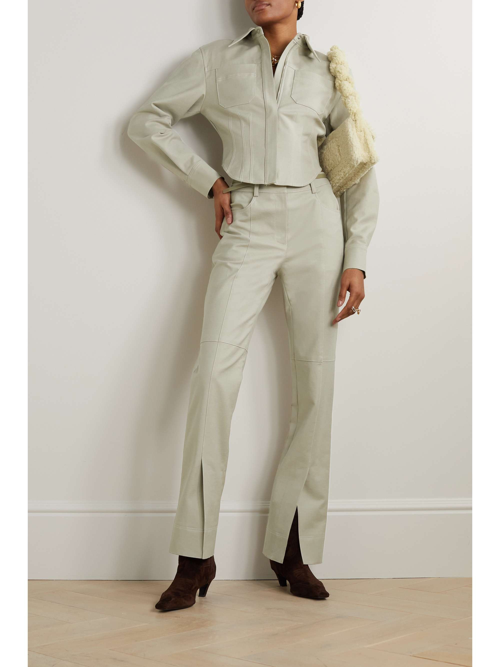 LVIR Paneled cotton-blend slim-leg pants