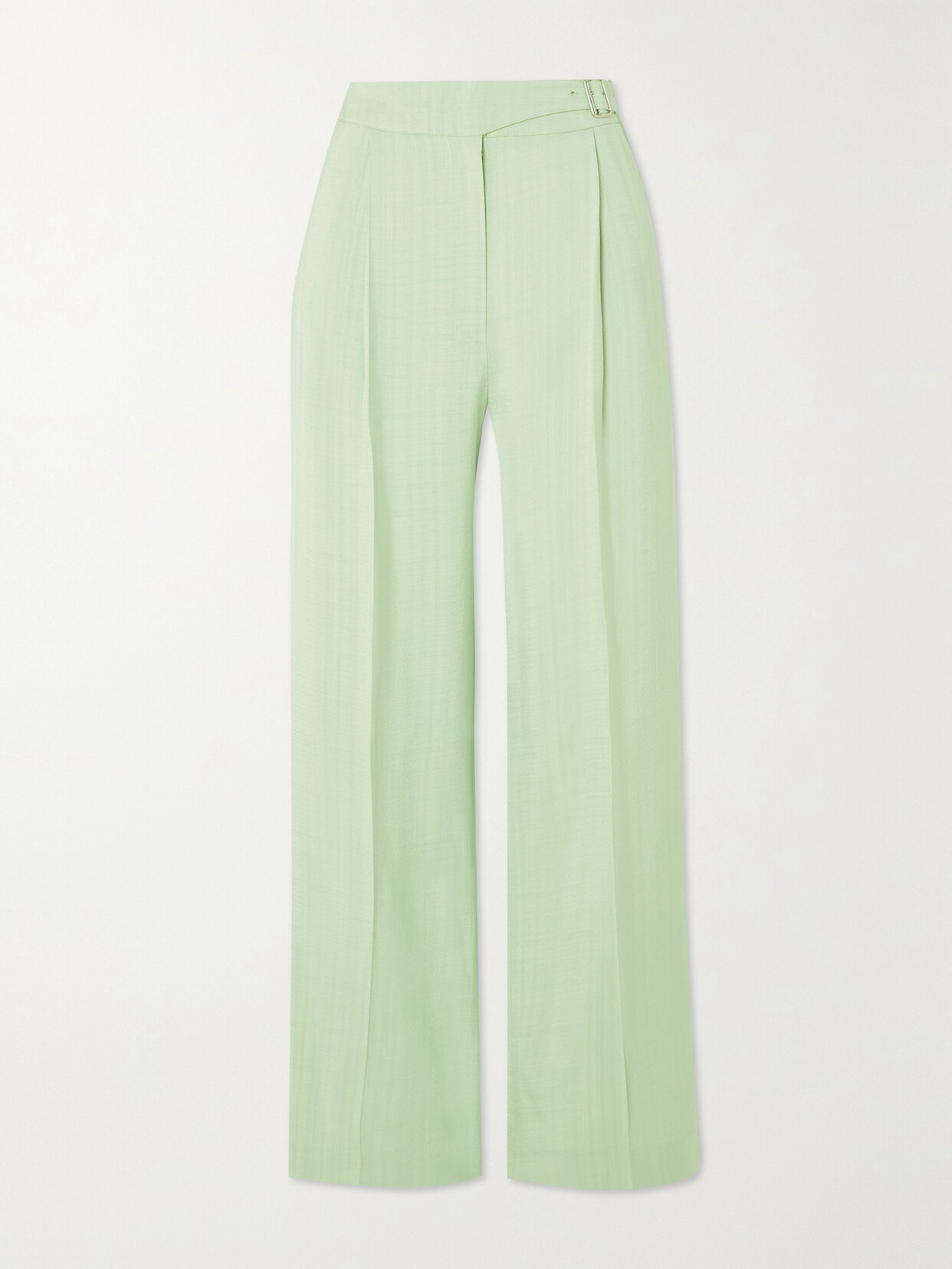 LVIR - Belted Woven Straight-leg Pants - Green