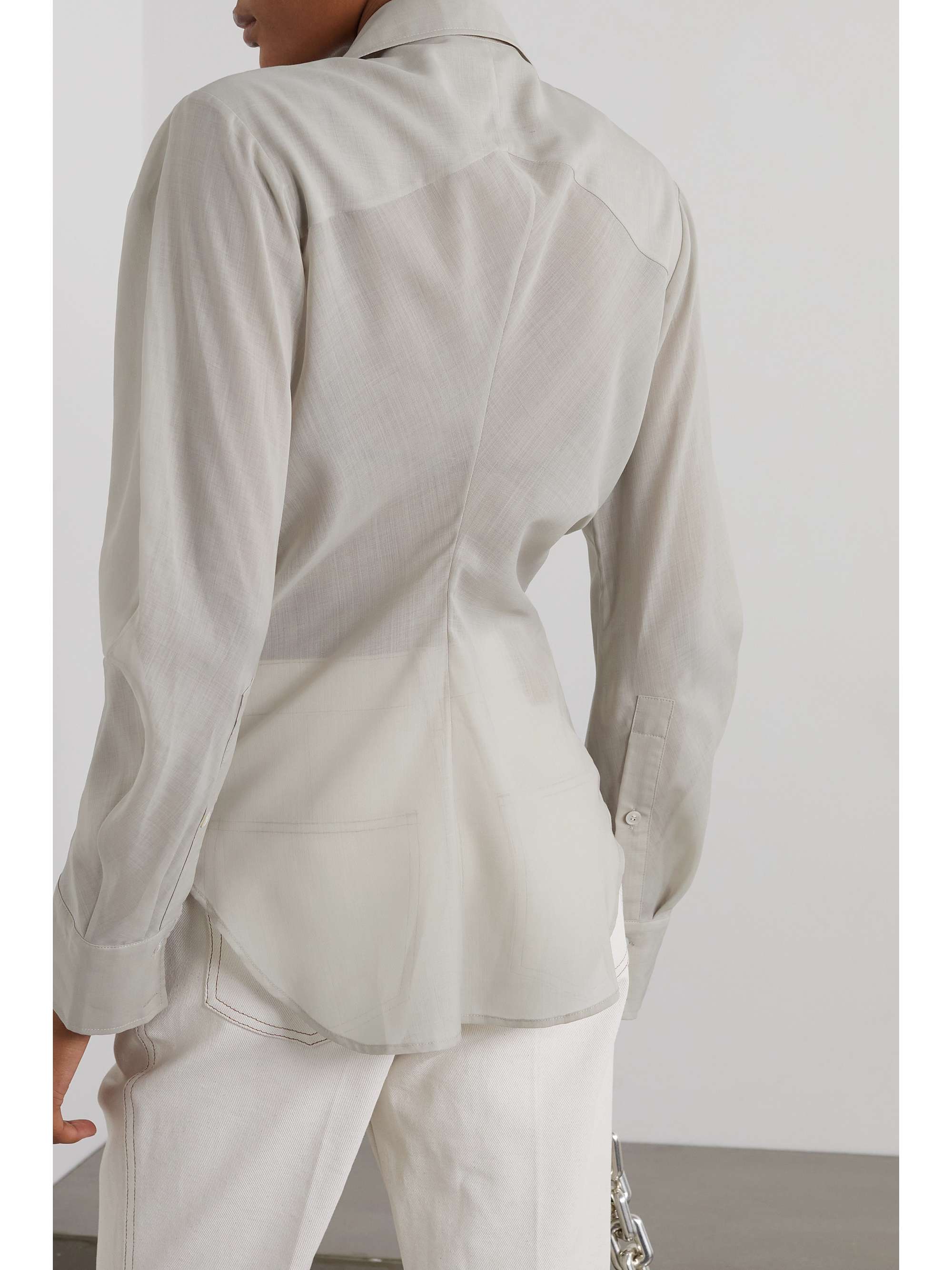 LVIR Shirred wool-blend shirt
