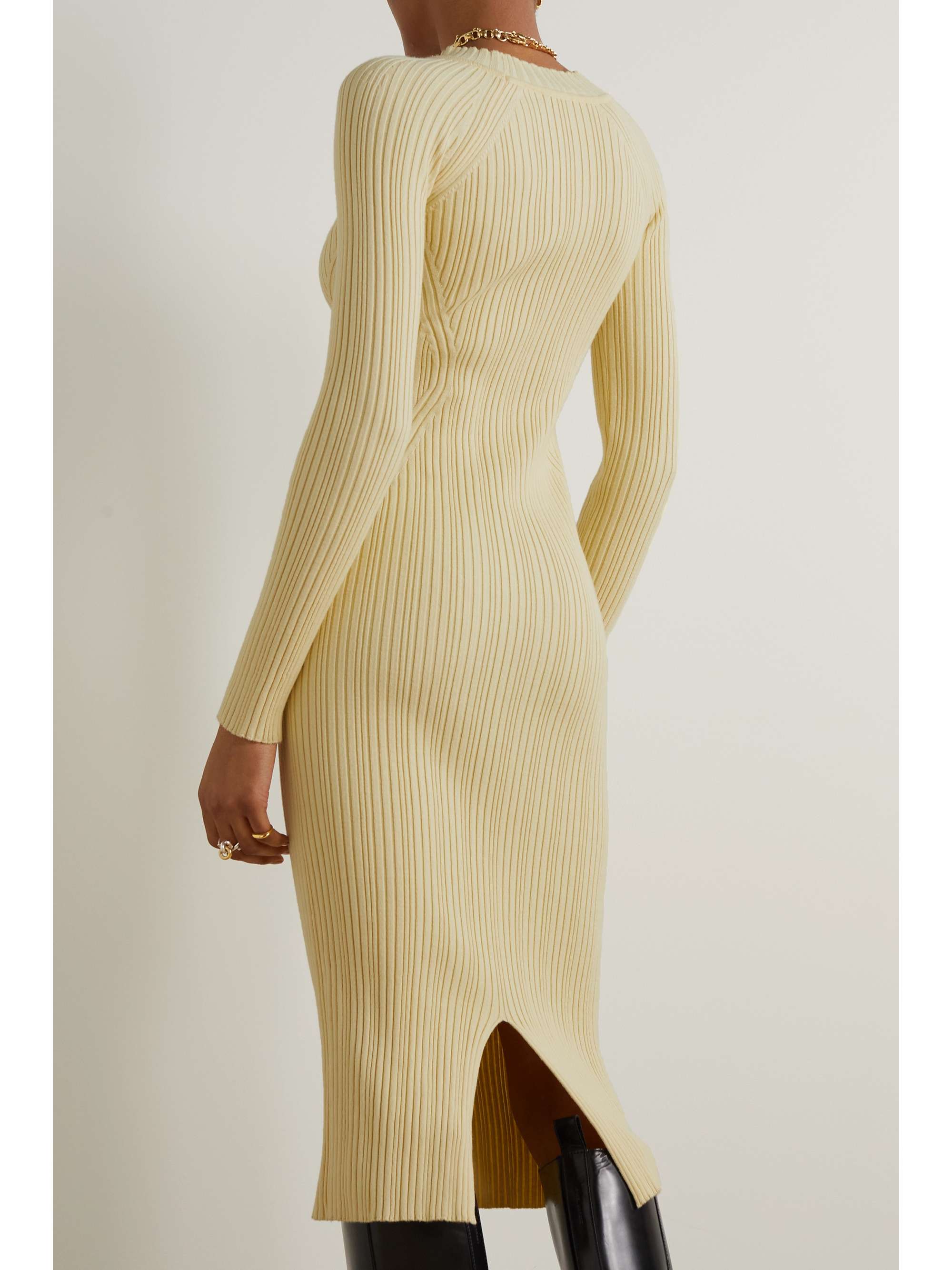 LVIR Cutout ribbedknit midi dress NETAPORTER