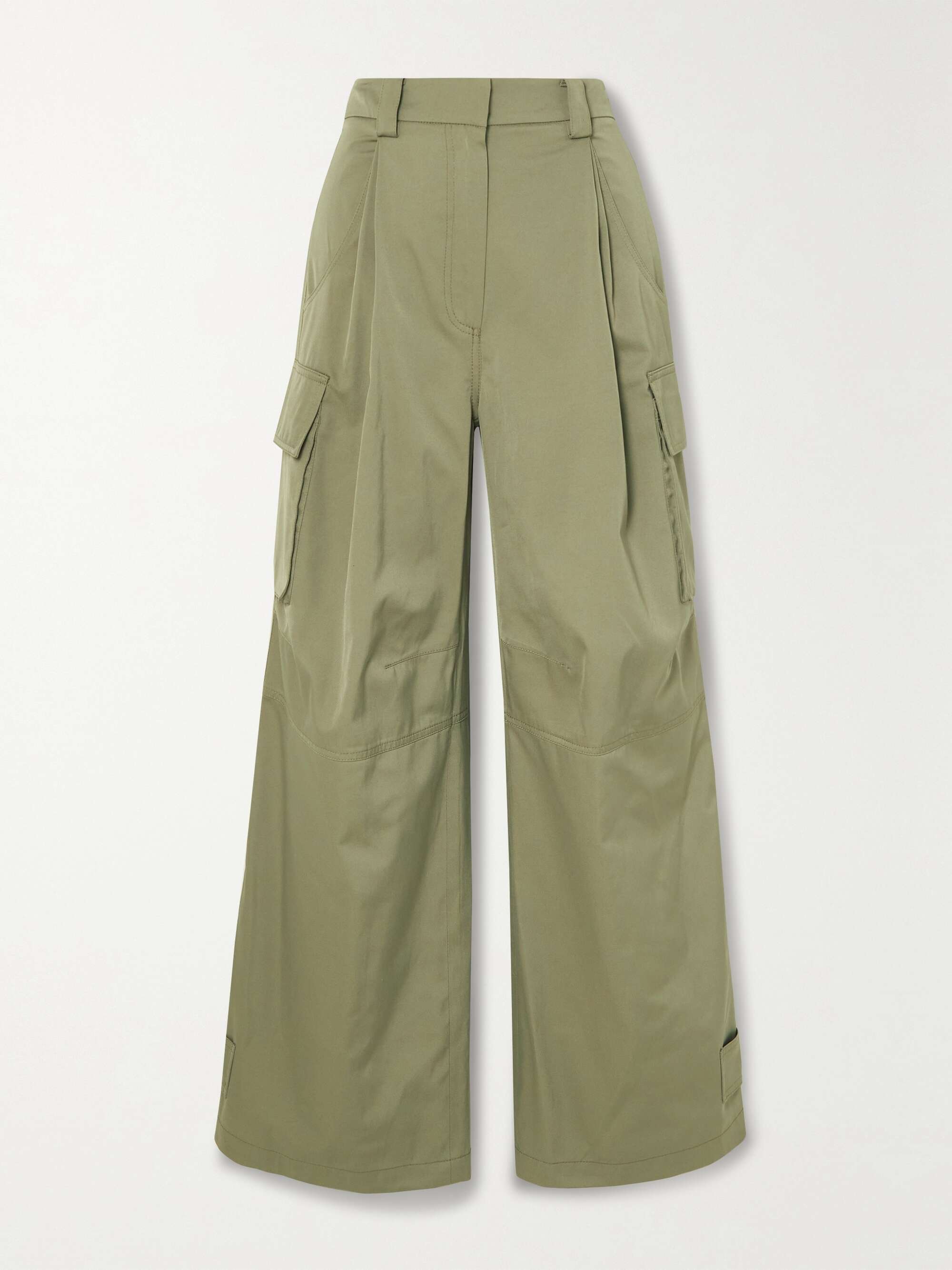 Wide-leg Twill Pants - Wishupon