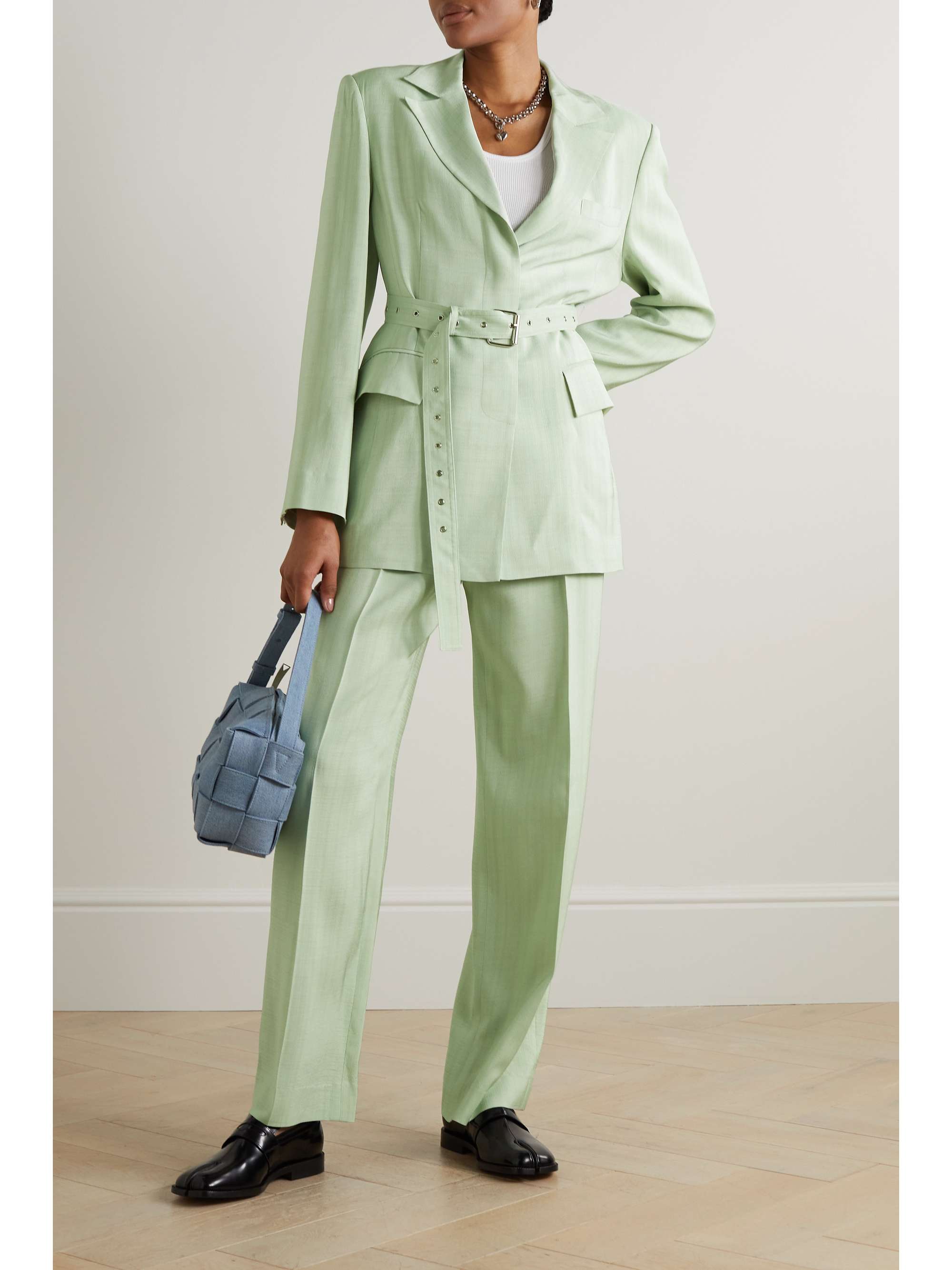 LVIR Belted woven blazer | NET-A-PORTER