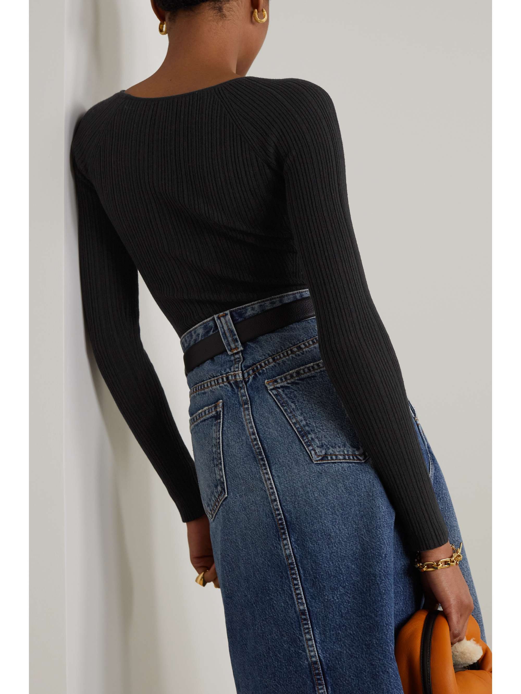 LVIR Cutout ribbed-knit top