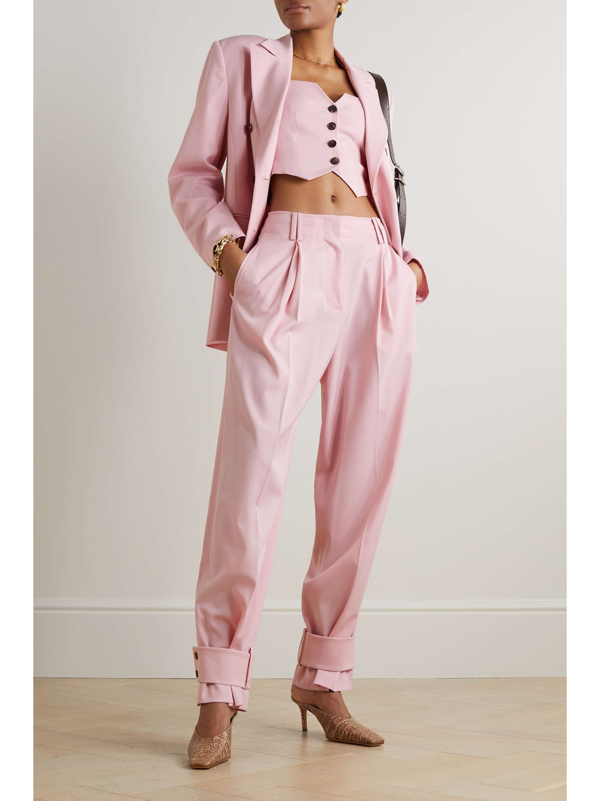 LVIR Cropped twill halterneck top