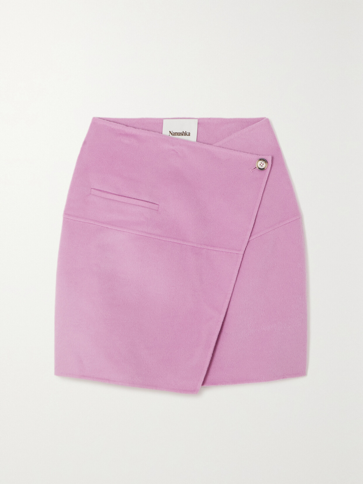 Nanushka - Kyla Wool And Silk-blend Mini Wrap Skirt - Pink