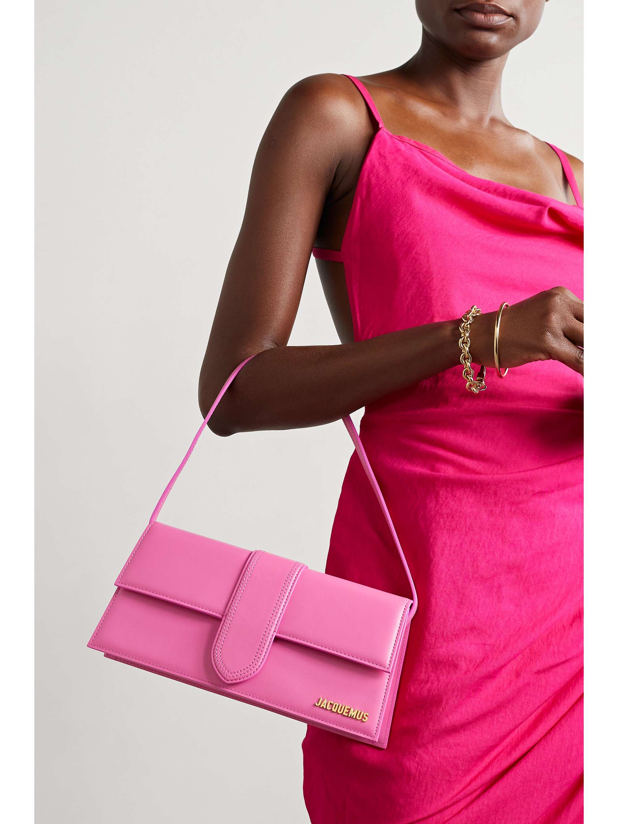 Le Bambino Leather Shoulder Bag in Pink - Jacquemus