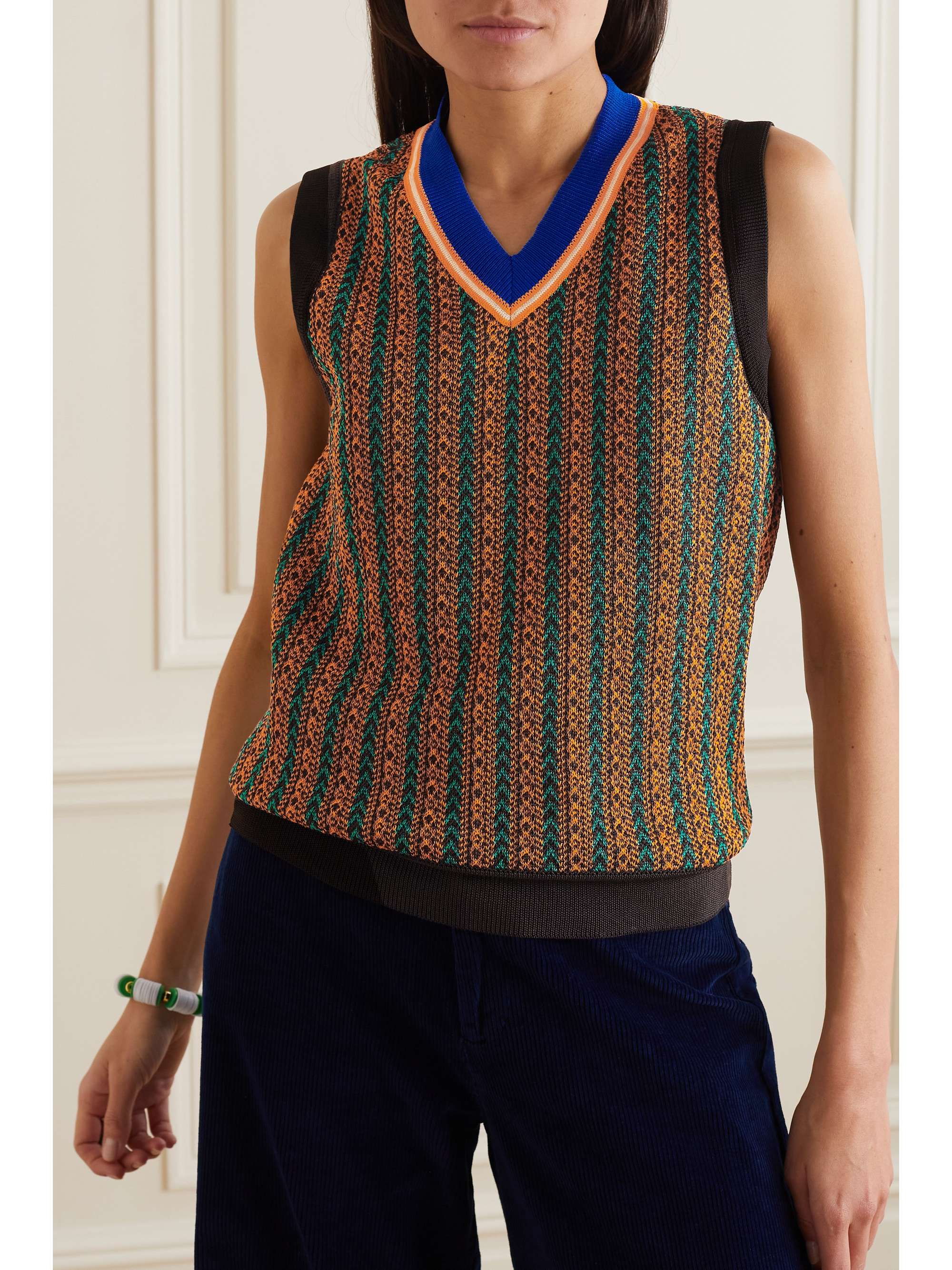 WALES BONNER Orchestre striped jacquard-knit vest