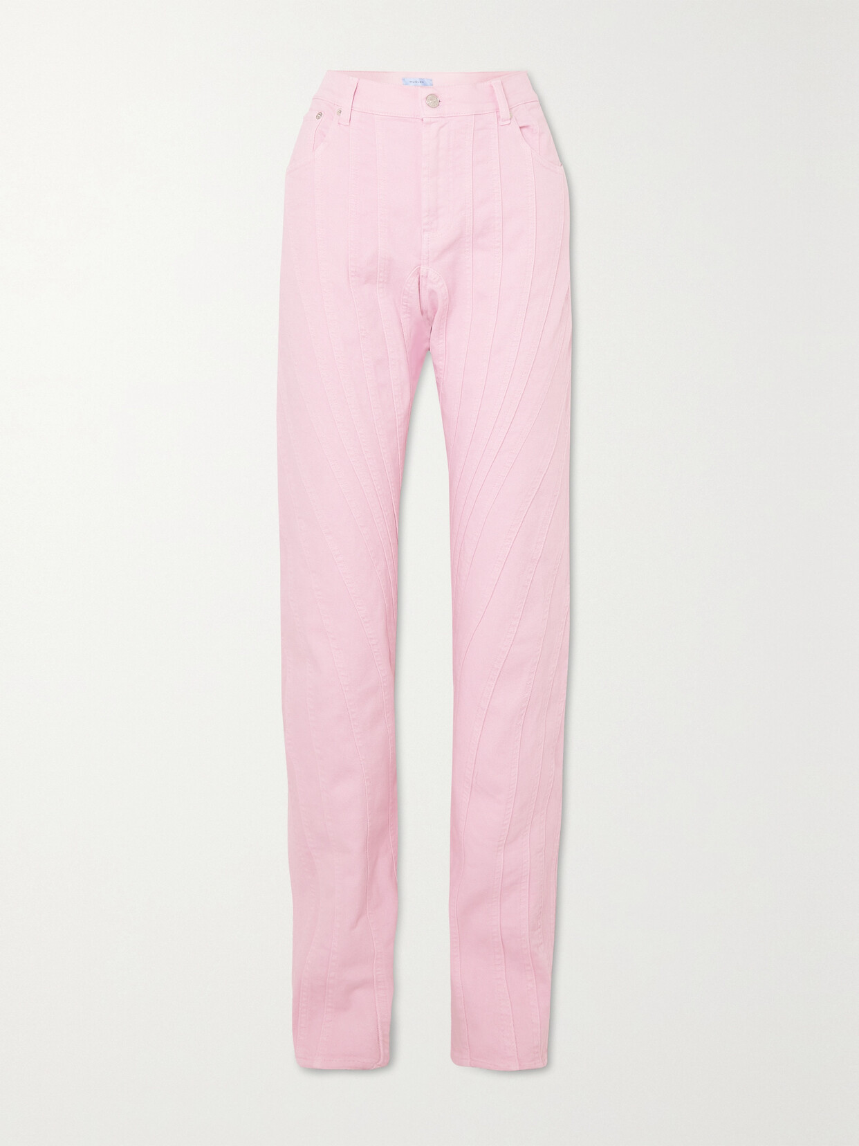 Mugler - Paneled Tapered Jeans - Pink