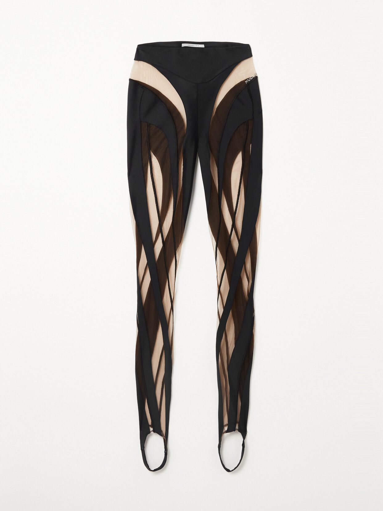 Mugler - Carryover Stretch-jersey And Tulle Stirrup Leggings - Black