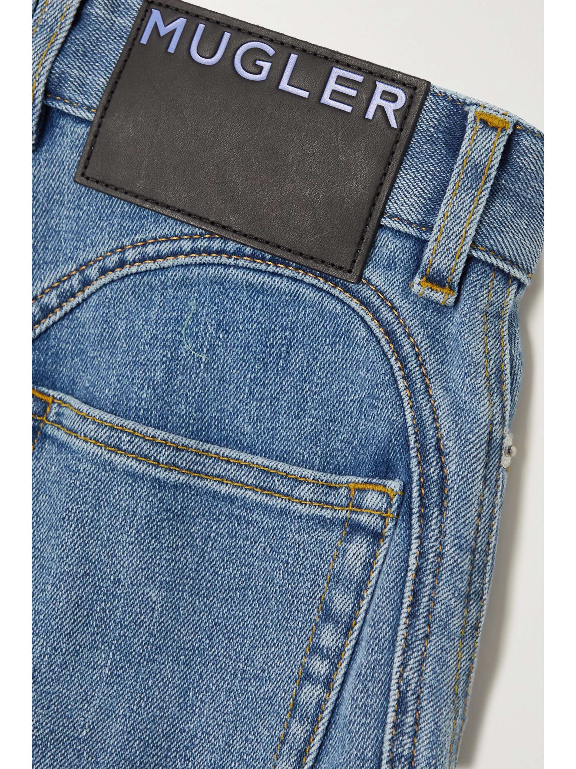 MUGLER Lace-paneled high-rise skinny jeans