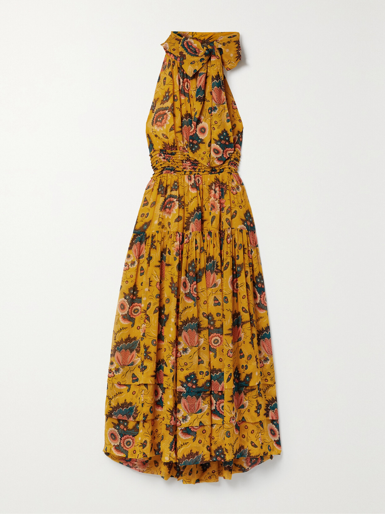 Ulla Johnson - Maya Floral-print Silk-georgette Midi Dress - Yellow