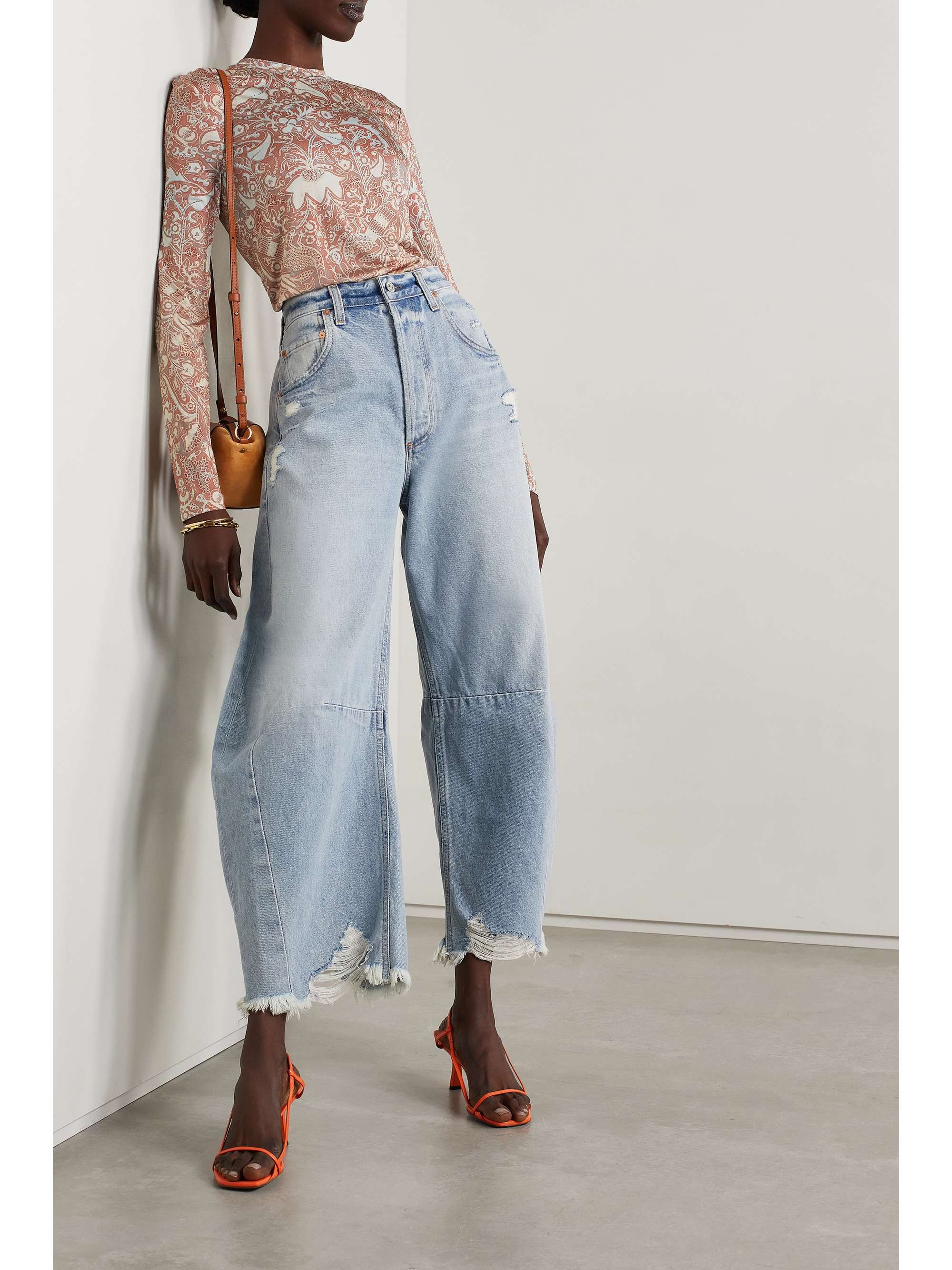 ULLA JOHNSON Eve printed stretch-jersey top