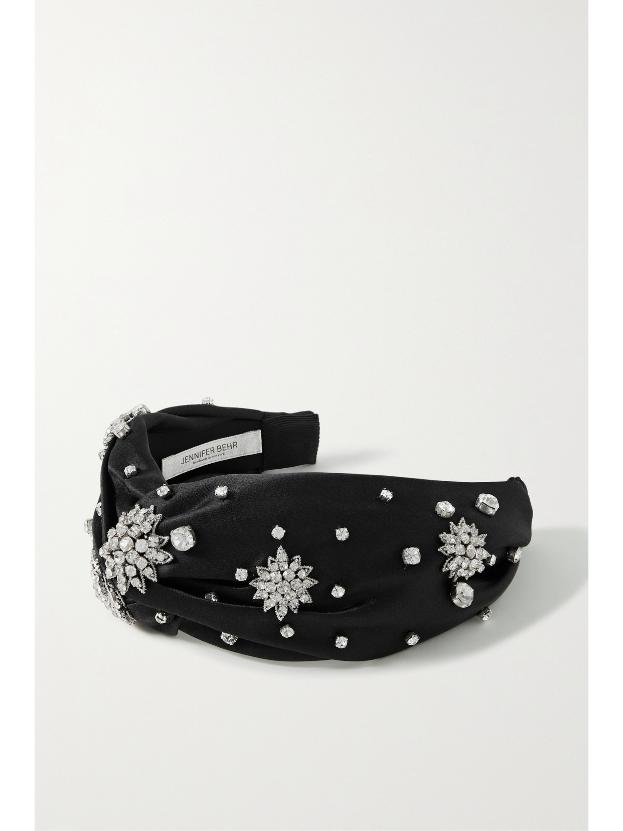 Jennifer Behr - Orion Crystal-embellished Satin Headband - Black