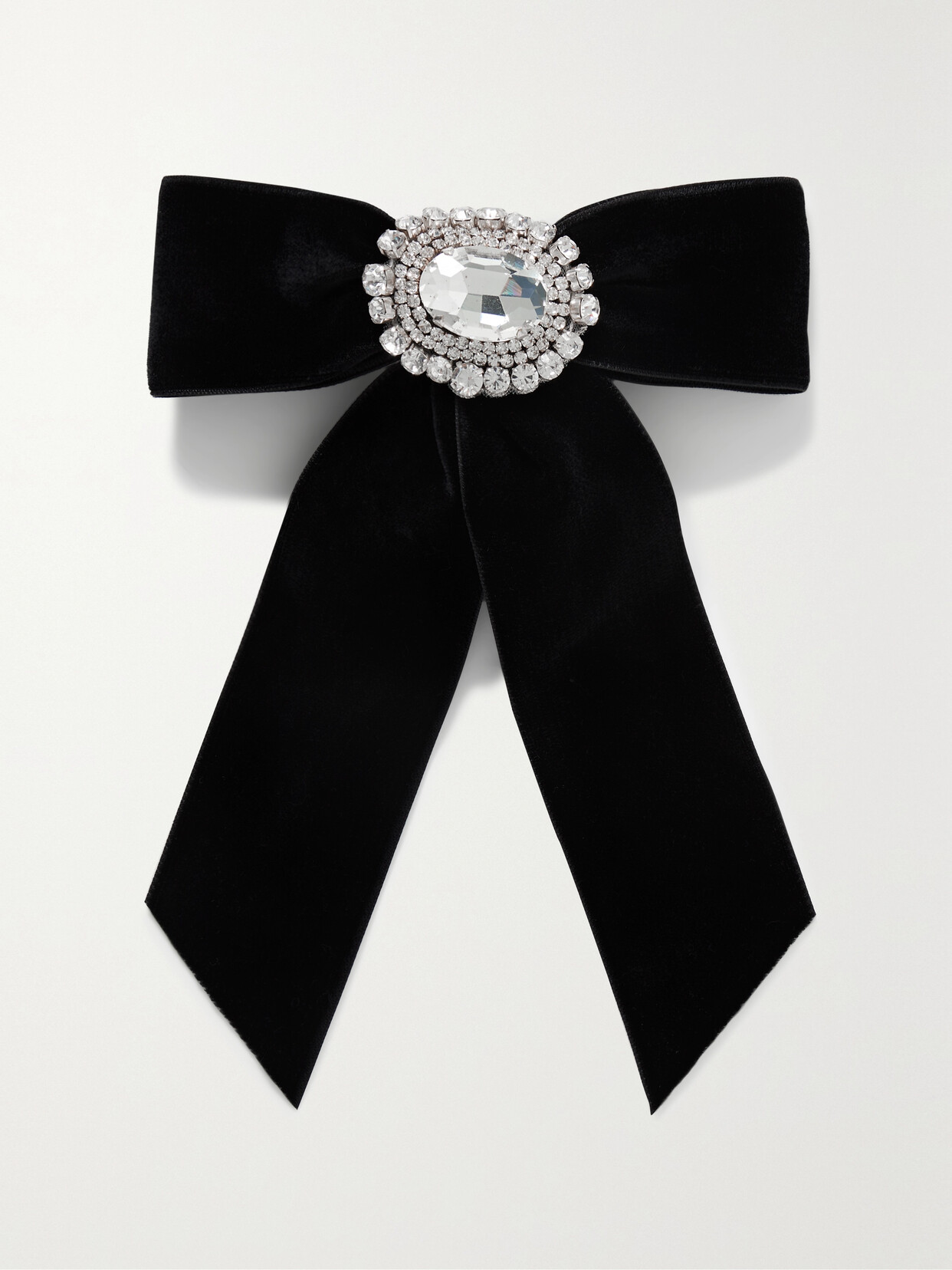 Jennifer Behr - Maura Crystal-embellished Velvet Hair Clip - Black