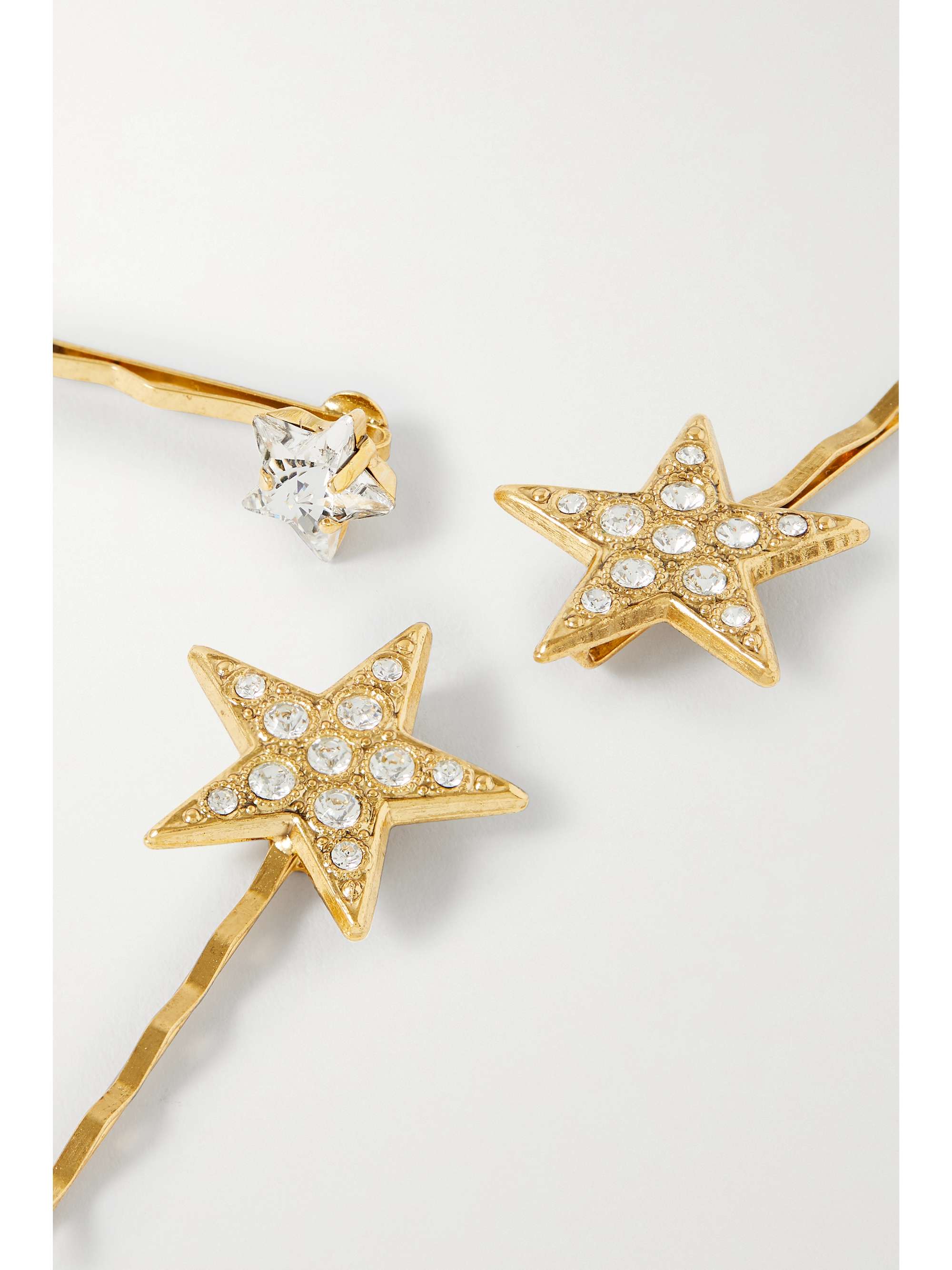 JENNIFER BEHR Juno Set aus fünf goldfarbenen Haarspangen mit Kristallen