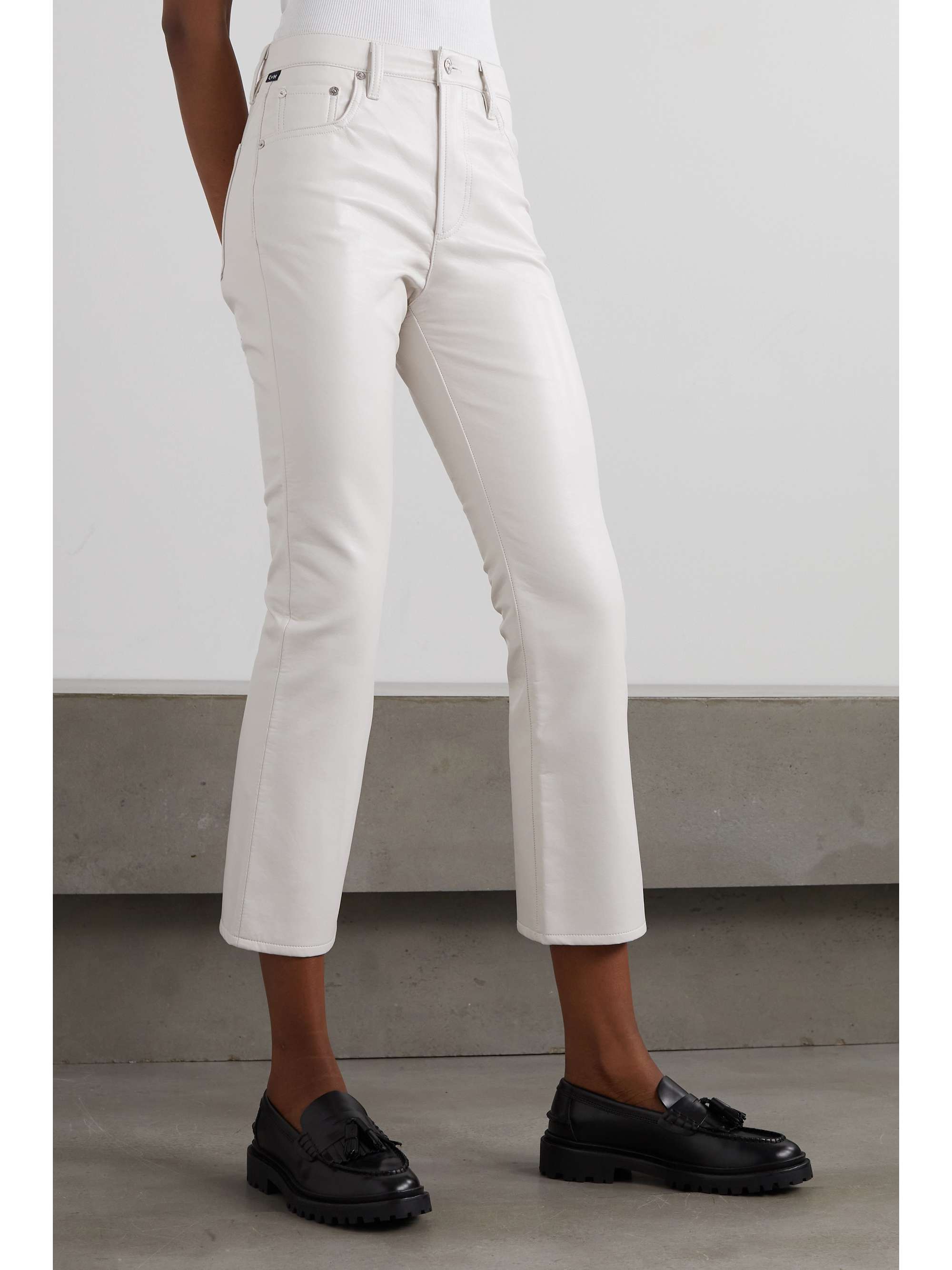 CITIZENS OF HUMANITY Isola cropped bootcut recycled leather-blend pants