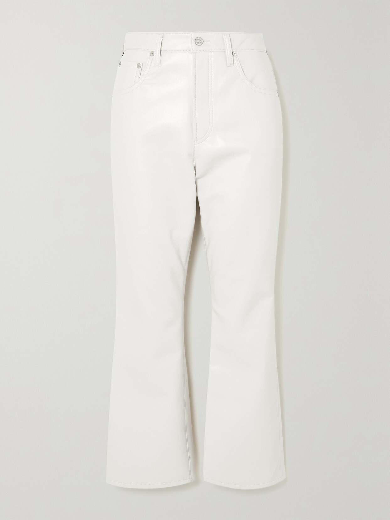 Citizens of Humanity - Isola Cropped Bootcut Recycled Leather-blend Pants - White