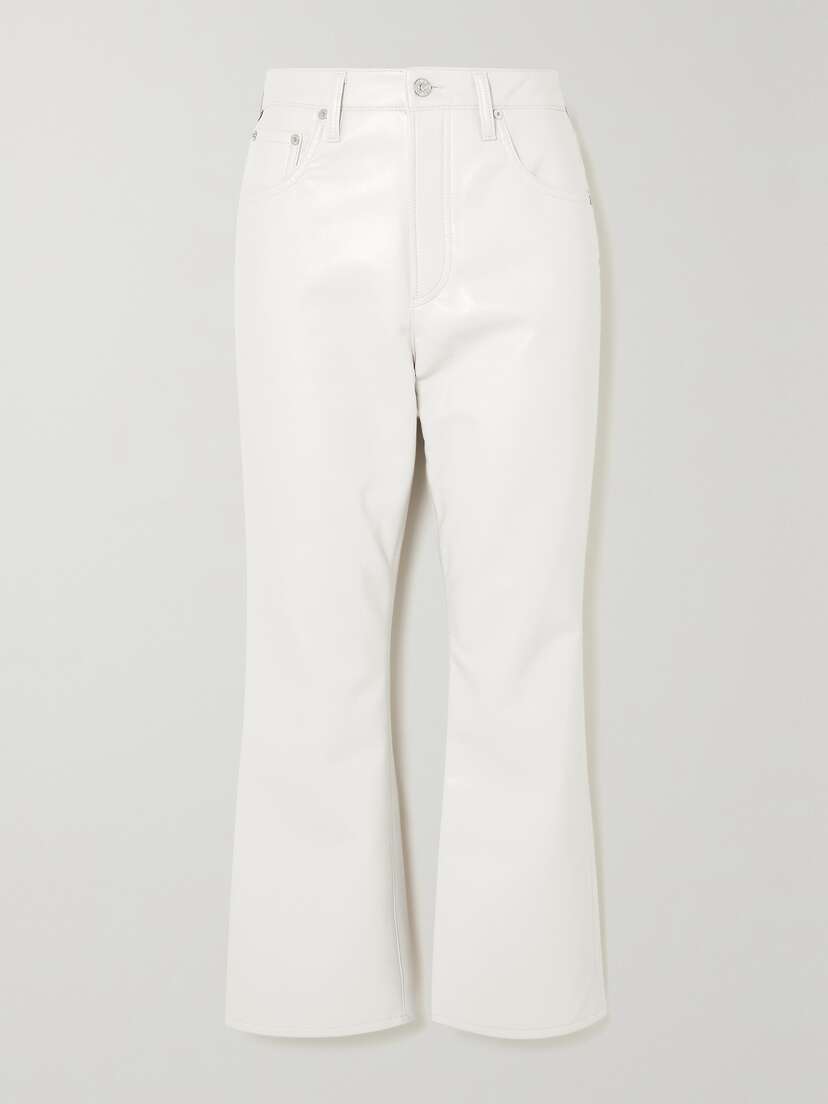 Citizens of Humanity Isola Cropped Bootcut Recycled Leather-blend Pants