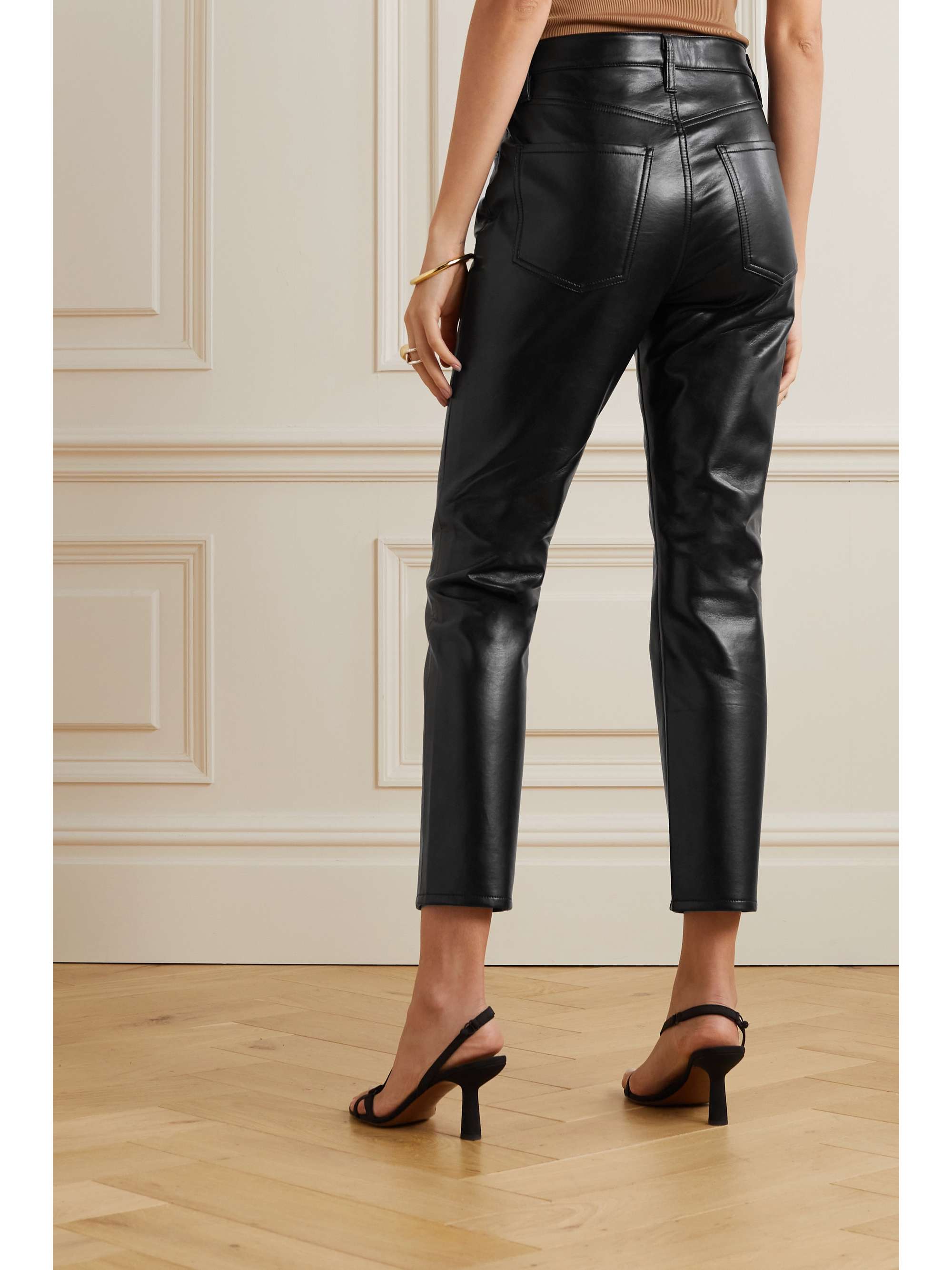 CITIZENS OF HUMANITY Jolene recycled leather-blend straight-leg pants ...