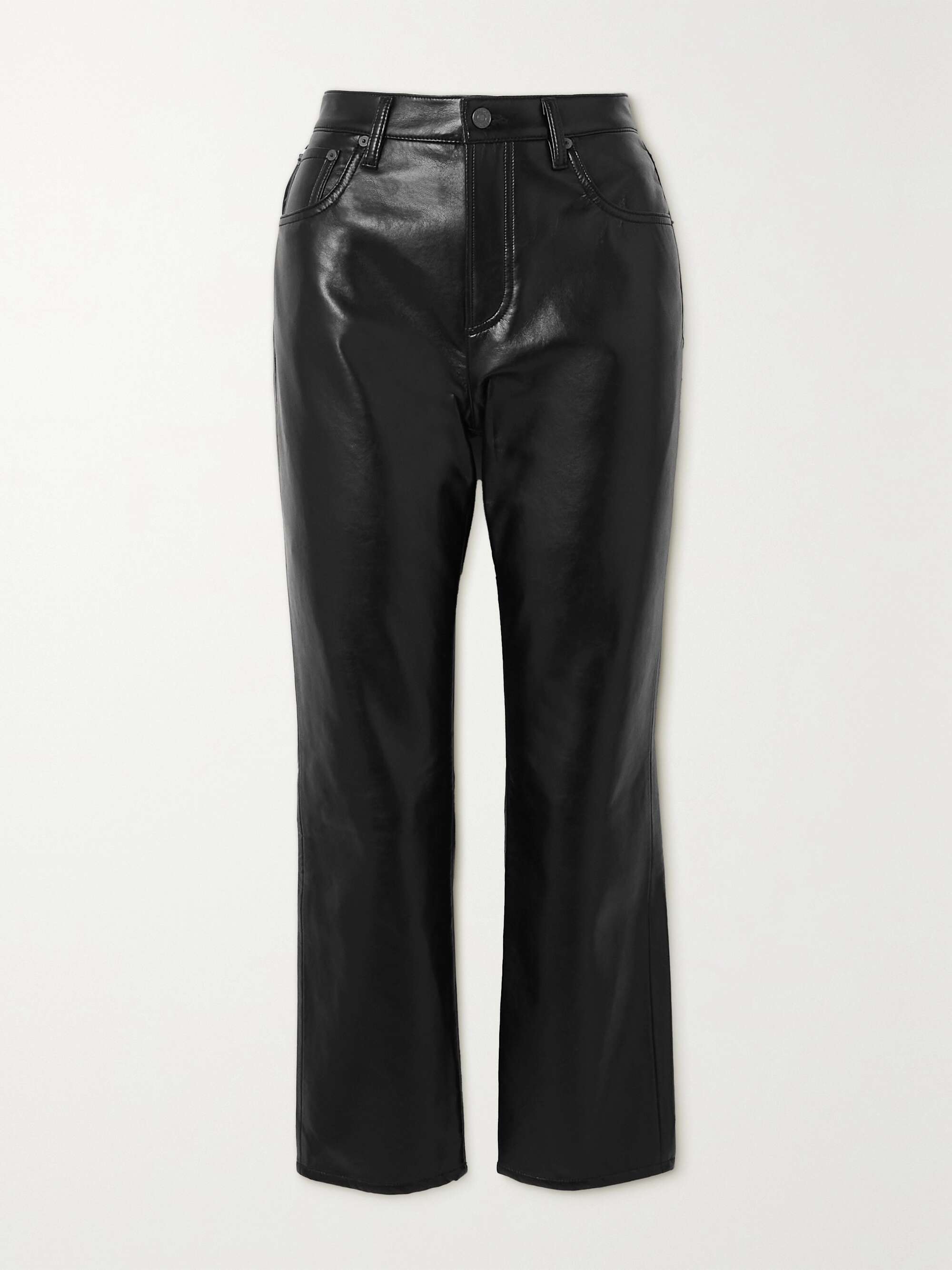 CITIZENS OF HUMANITY Jolene recycled leather-blend straight-leg pants ...