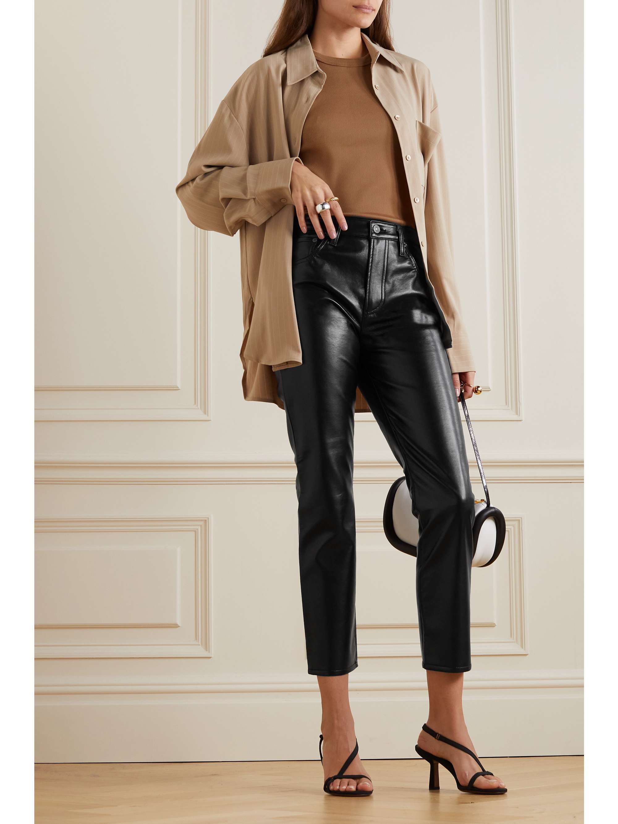 CITIZENS OF HUMANITY Jolene recycled leather-blend straight-leg pants