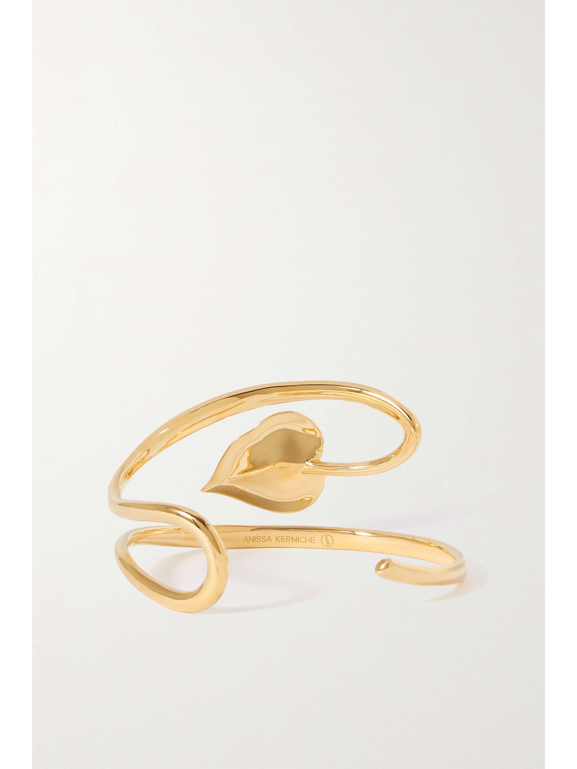 ANISSA KERMICHE Fl-oral gold-plated bangle