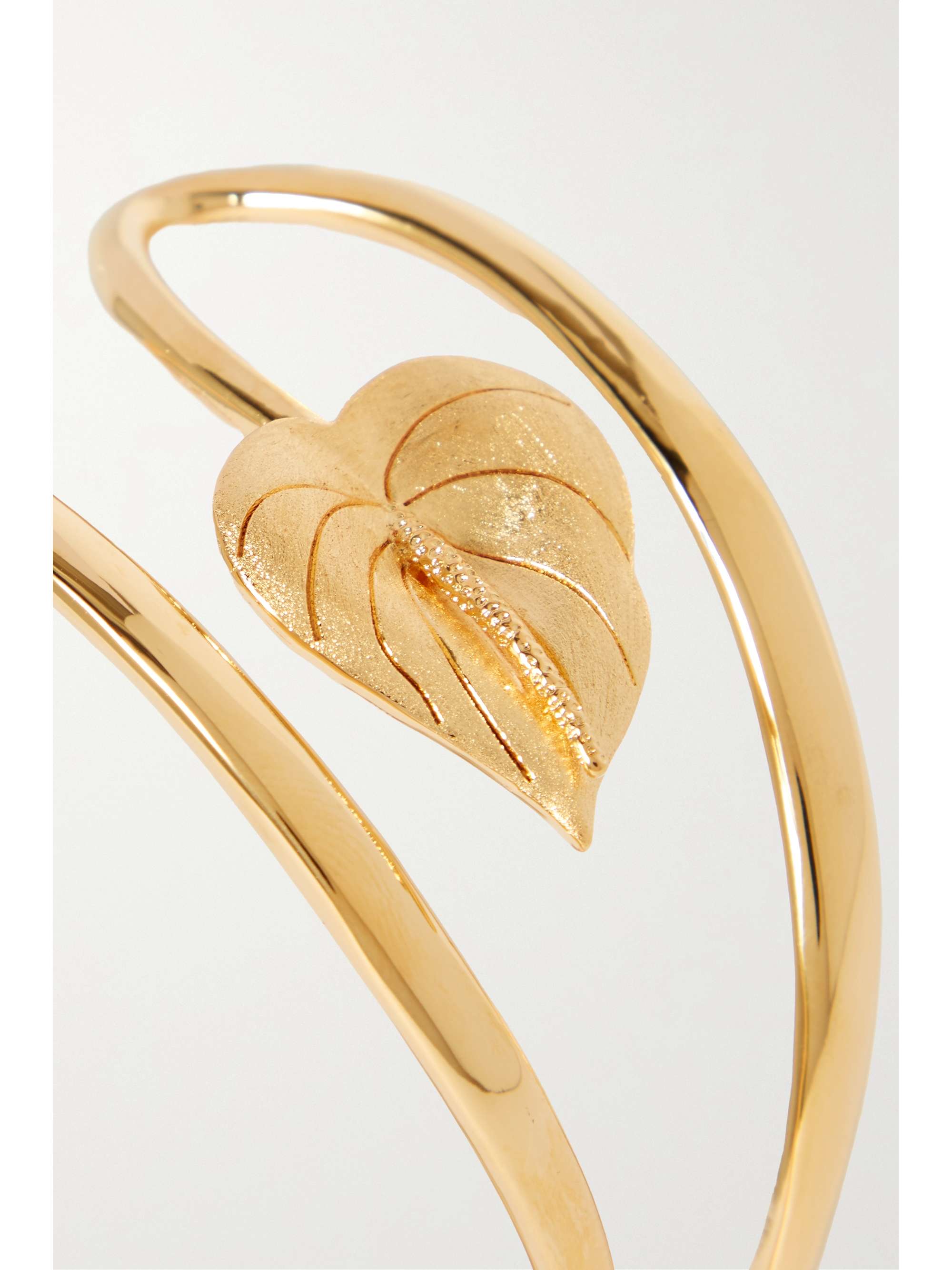 ANISSA KERMICHE Fl-oral gold-plated bangle