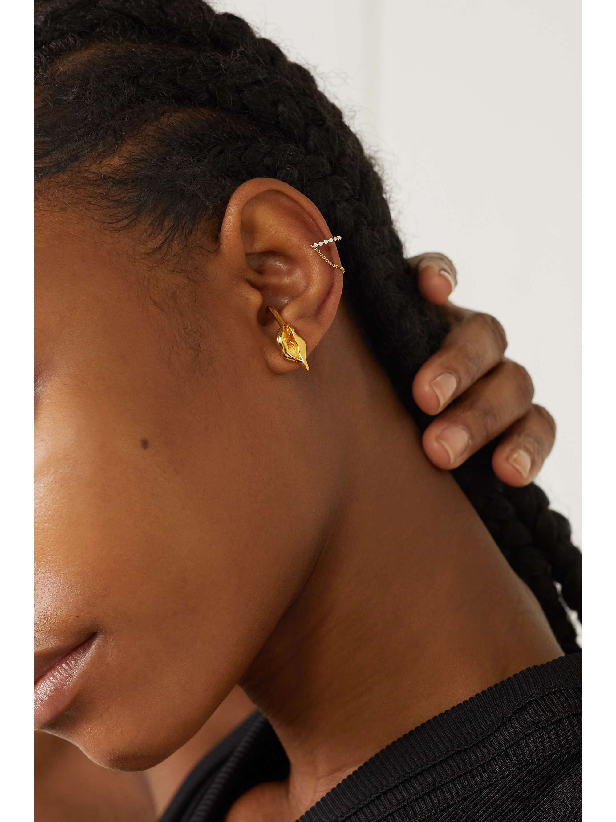 ANISSA KERMICHE 14-karat gold diamond ear cuff