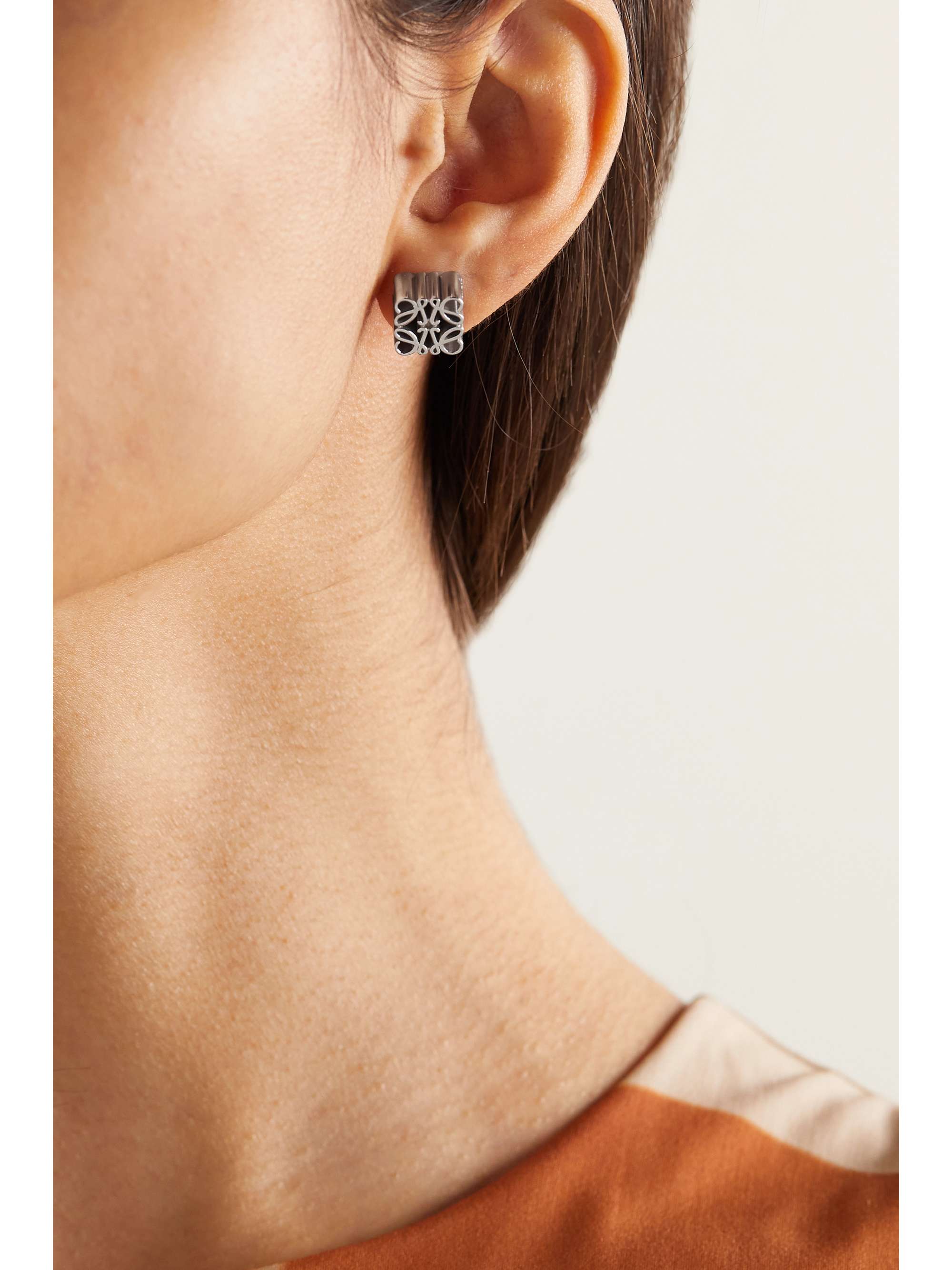 LOEWE Anagram silver earrings