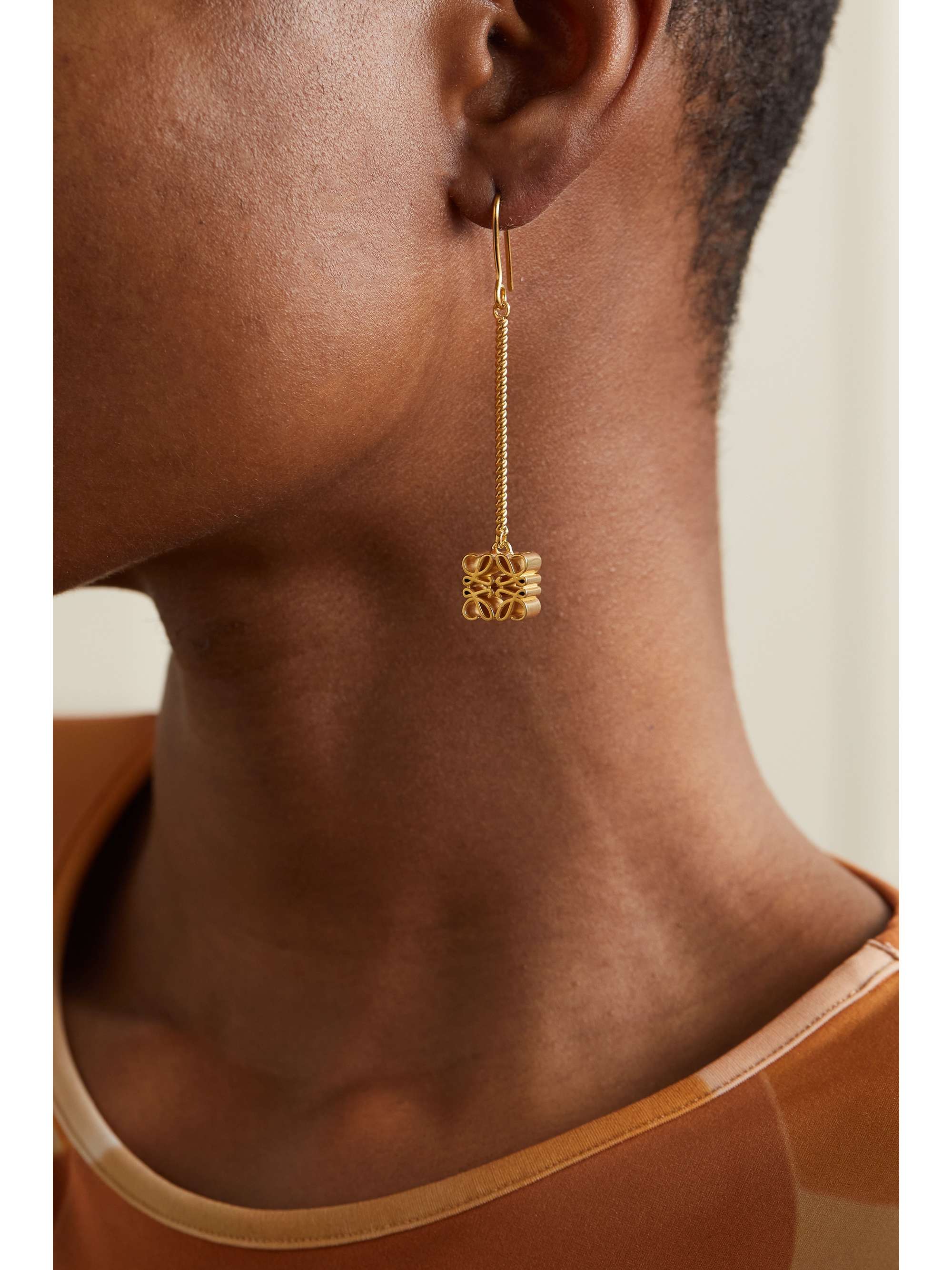 LOEWE Anagram gold-plated earrings